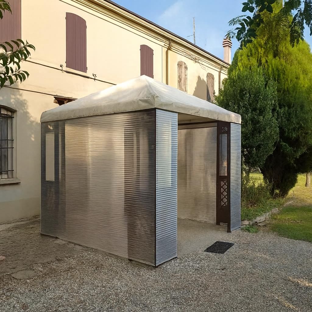 Placa Policarbonato Alveolar 10mm Transparente MACROLUX Protección UV Ambas Caras Triple Pared Stabilit Suisse Invernadero Pérgola Marquesina Diferentes Tamaños (50x105CM (HxL))