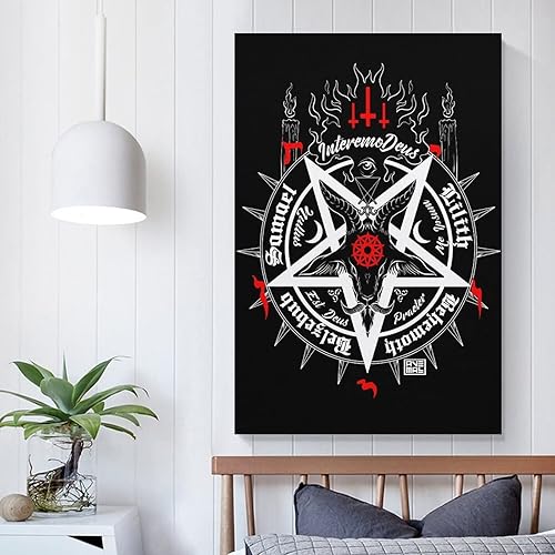 Miniatura 2 de SIPMAN Póster de arte con sello de invocación satánica, impresión en lienzo para decoración del hogar, pósteres estéticos para pared, póster