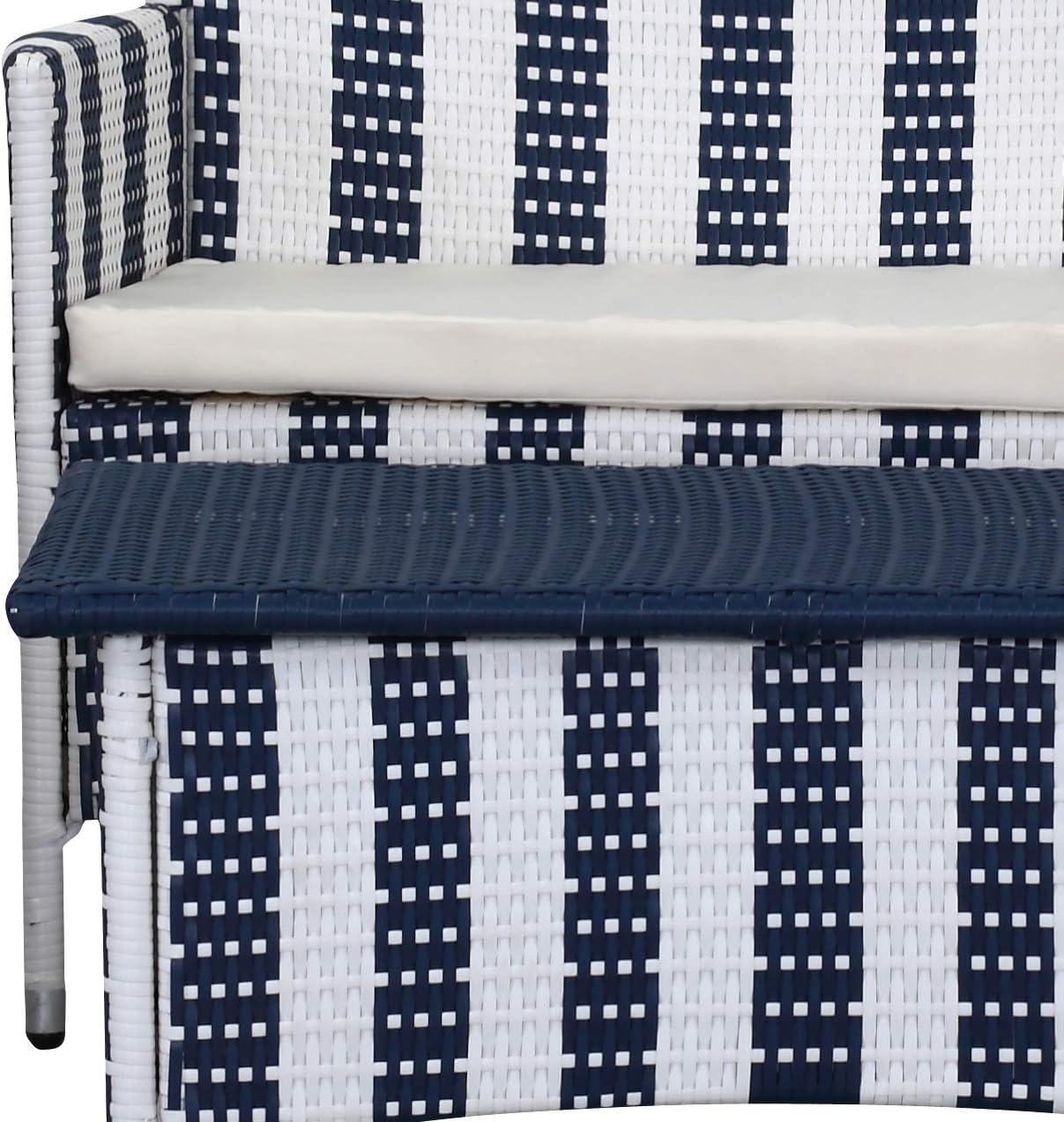 Safavieh Outdoor Collection Figueroa Navy and White 4 Piece Patio Set