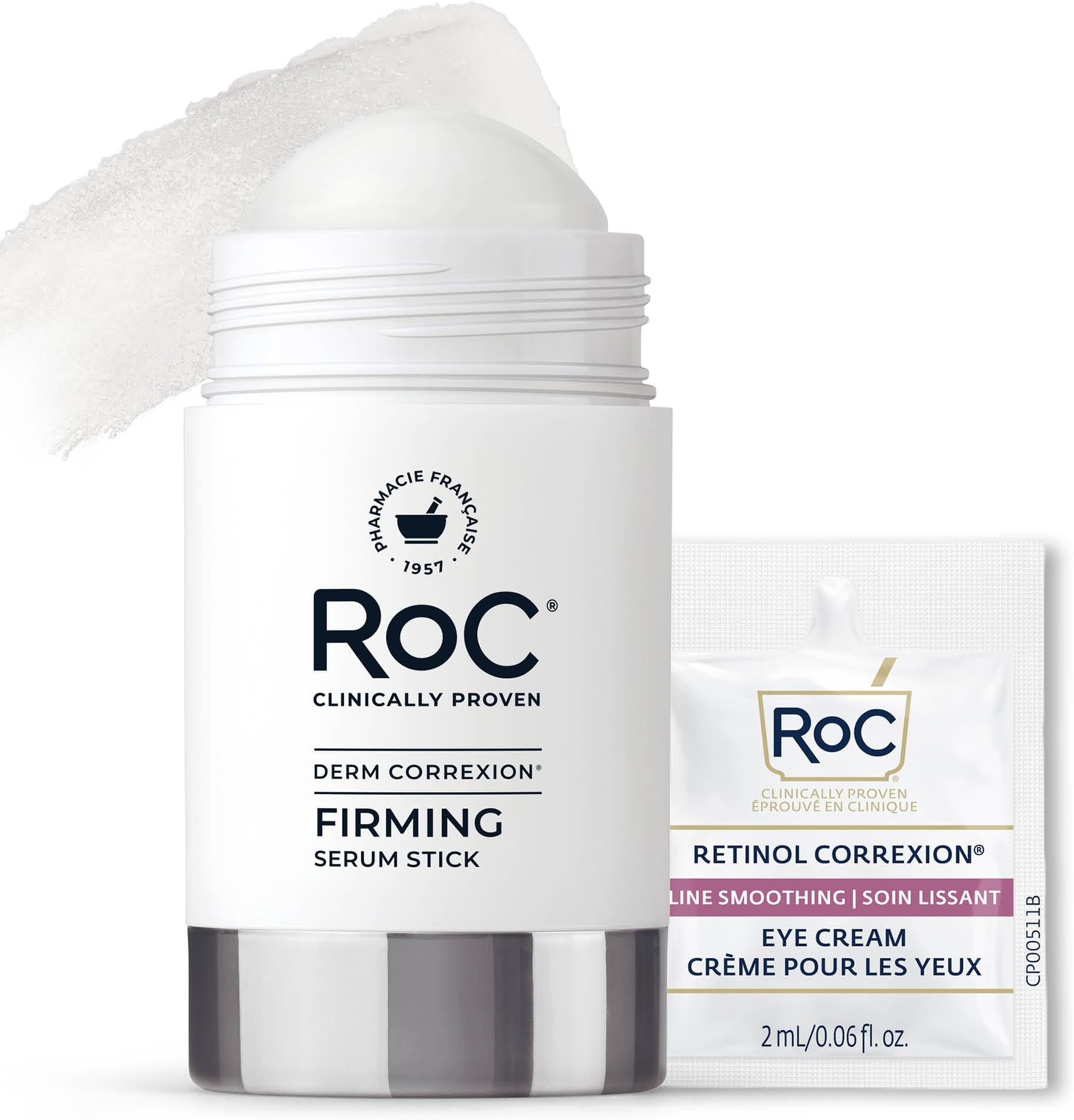 Derm Correxion Advanced Retinol Firming Serum Stick with Antioxidants to Visibly Tighten and Firm Wrinkles and Laugh Lines, 1.0 oz with Retinol Eye Cream Packette
