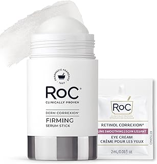 RoC Derm Correxion Retinol Firming Serum Stick with Antioxidants to Visibly Tighten and Firm Wrinkles and Laugh Lines For Men and Women + Retinol Eye Cream Packette, 1.0 oz (Packaging May Vary)