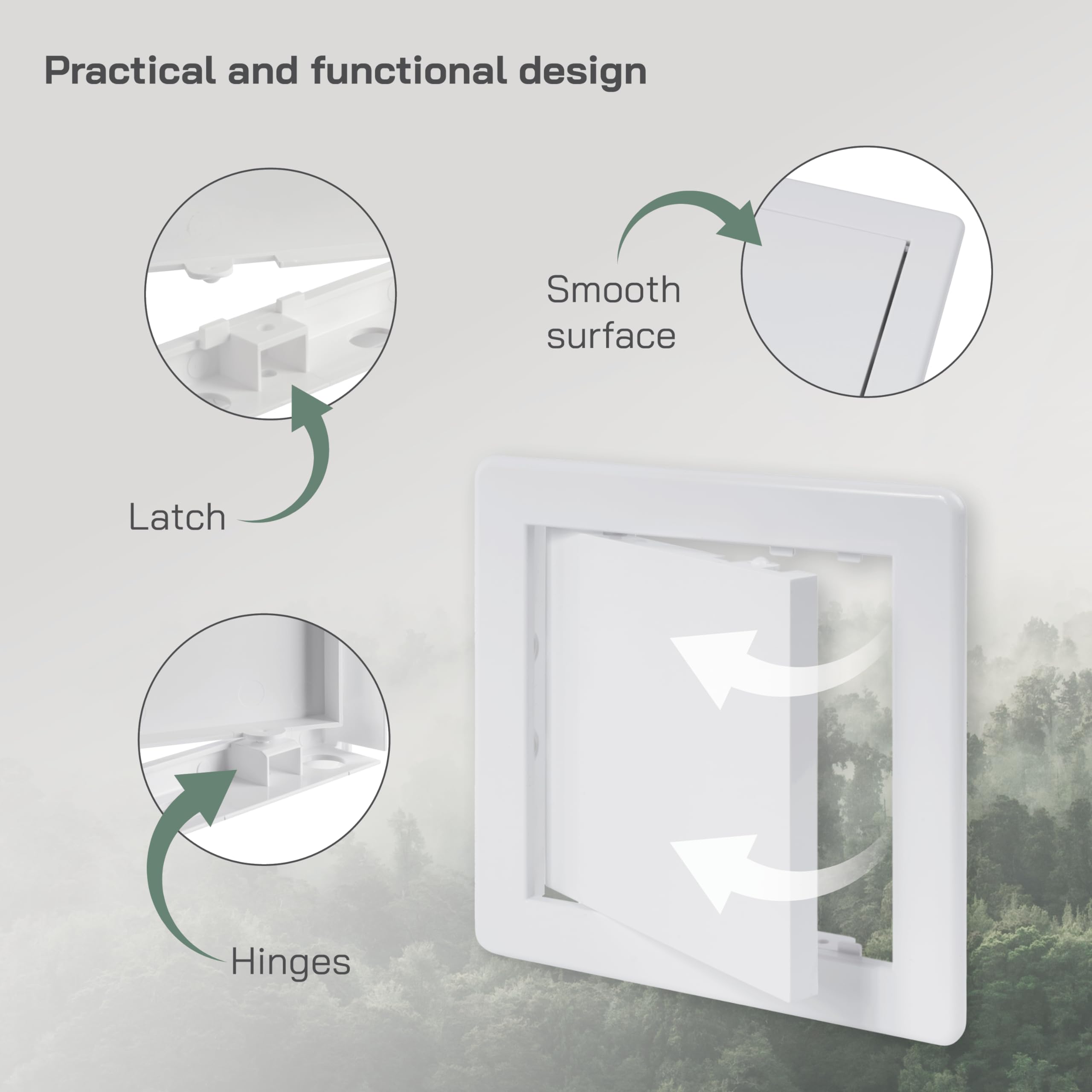Vent Systems 6 x 6 Inch / 150 x 150 mm (Cut-Out) Access Panel, Easy Access Doors, ABS Plastic - Image 4