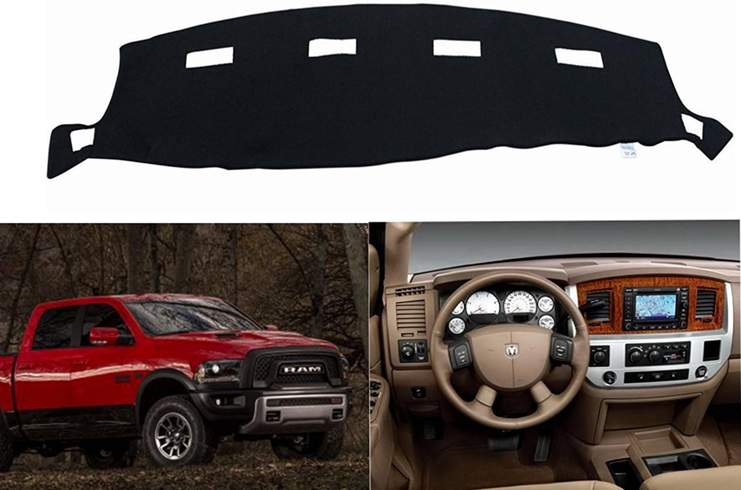 Fly5DDash Cover Dashboard Cover Mat Dash Pad for Dodge RAM 1500 2500 3500 (for 2002-2008 Dodge RAM)
