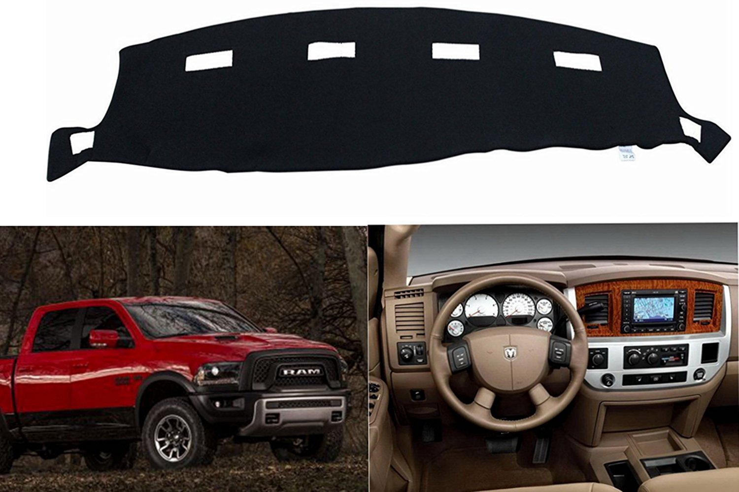 Fly5DDash Cover Dashboard Cover Mat Dash Pad for Dodge RAM 1500 2500 3500 (for 2002-2008 Dodge RAM)
