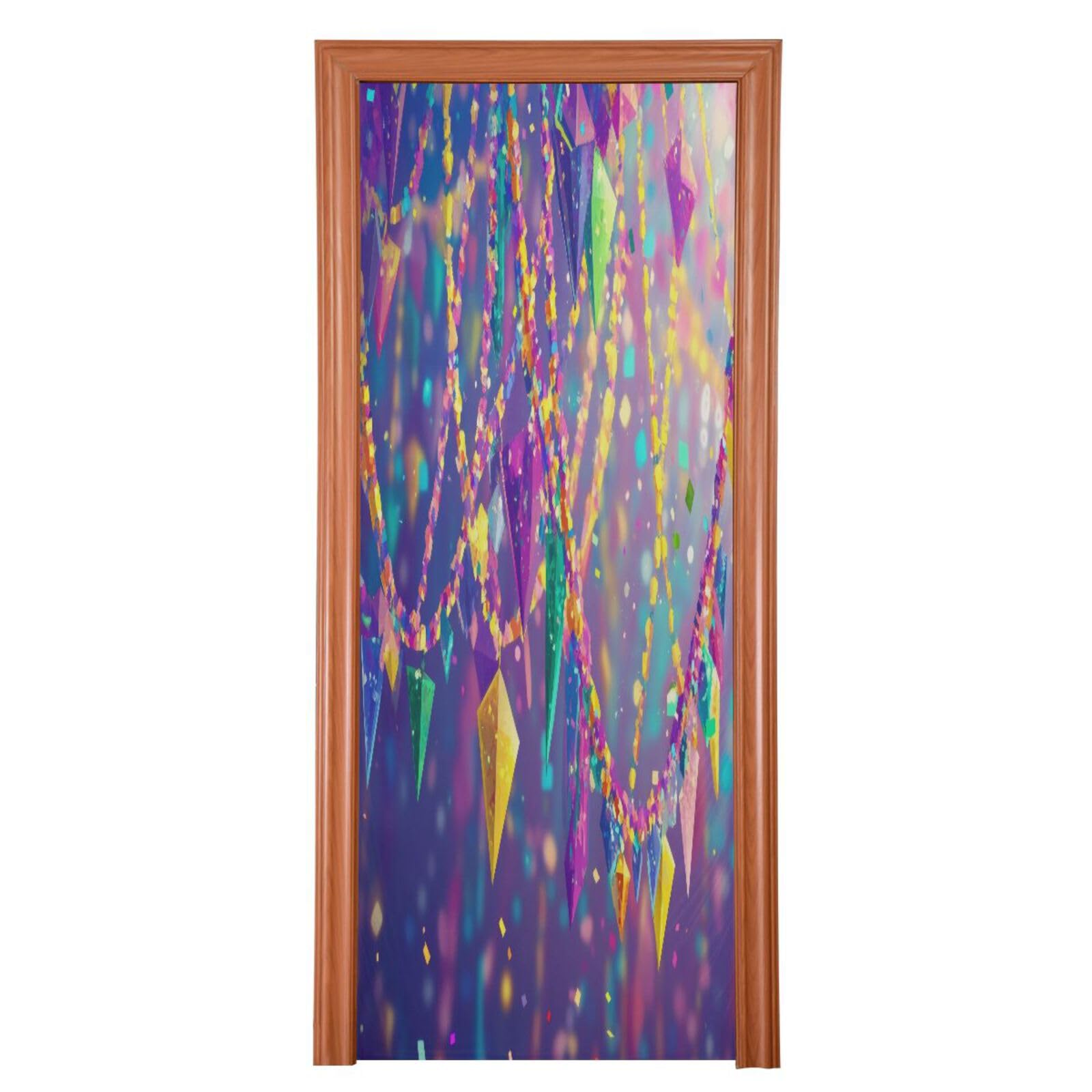FLildon Mardi Gras Carnival Day Door Cover Decoration, Party Accessory Porch Decor for Festive Ornament Room Door Covers 36 x 98 Inch