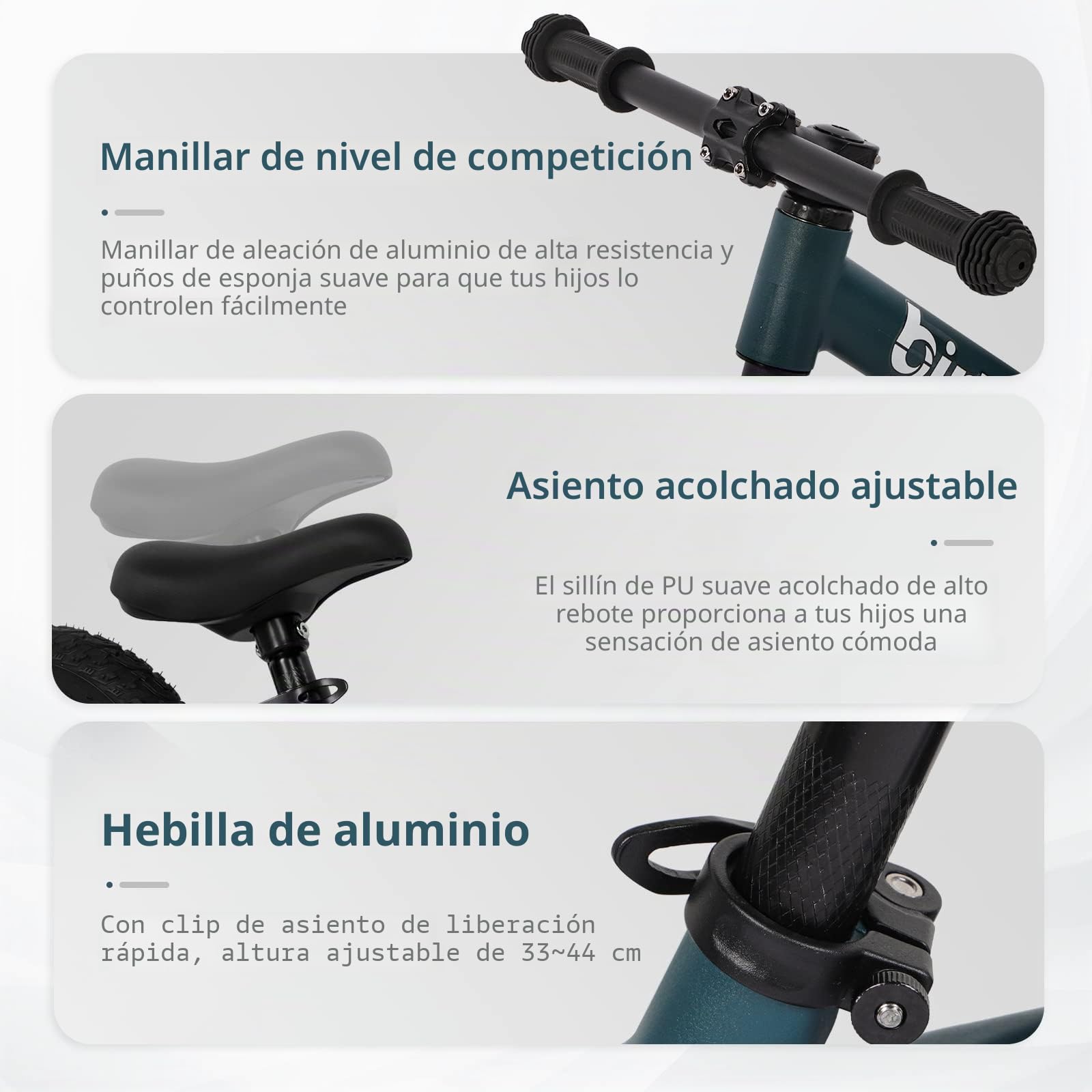 Hello-5ive Bicicleta sin Pedales de 12 Pulgadas, Adecuada para niños de 2 a 6 años, con Cuadro de Nailon, sin Pedales, Asiento Ajustable y neumáticos.