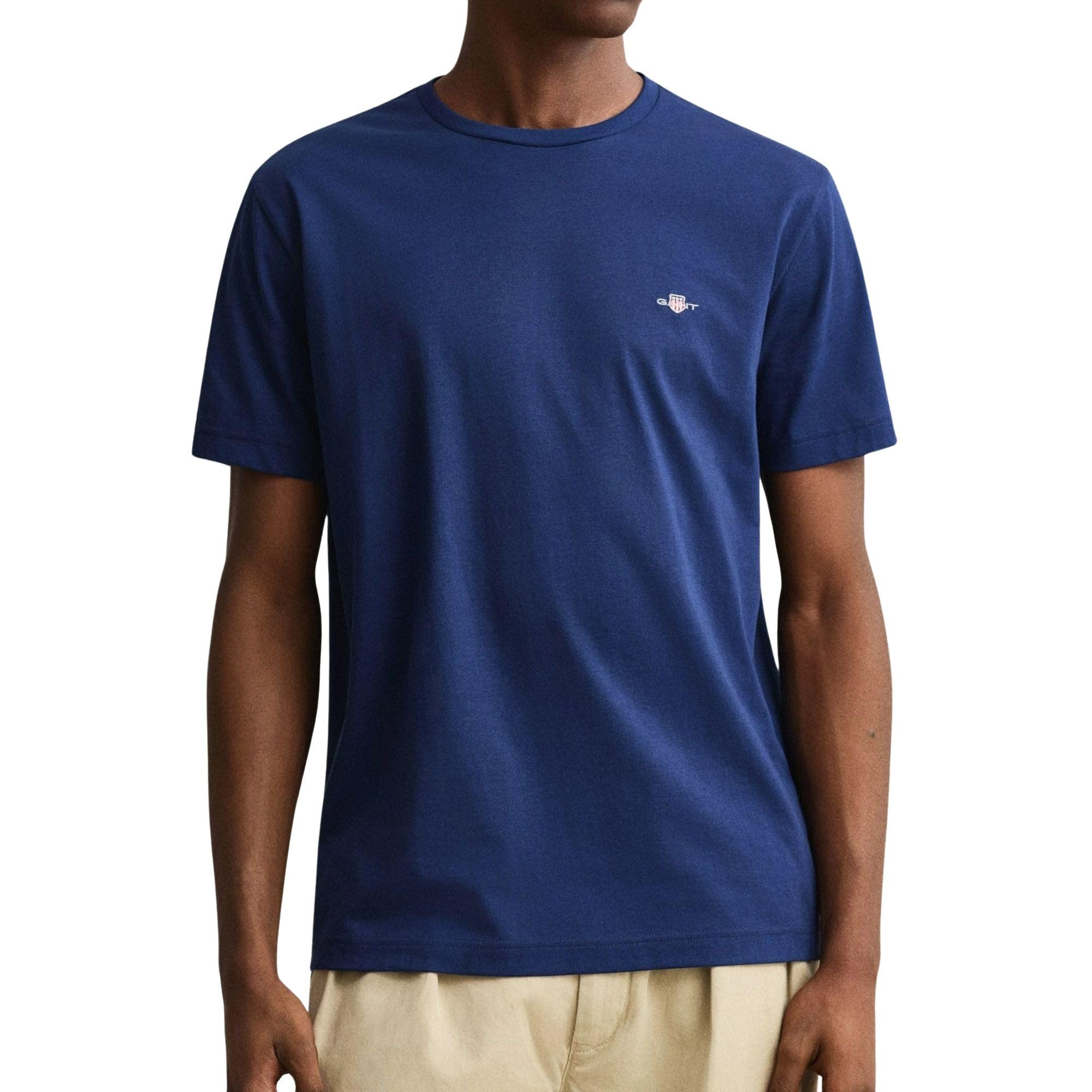 GANT Men's Reg Shield Ss T-Shirt, Rich Navy, 3XL