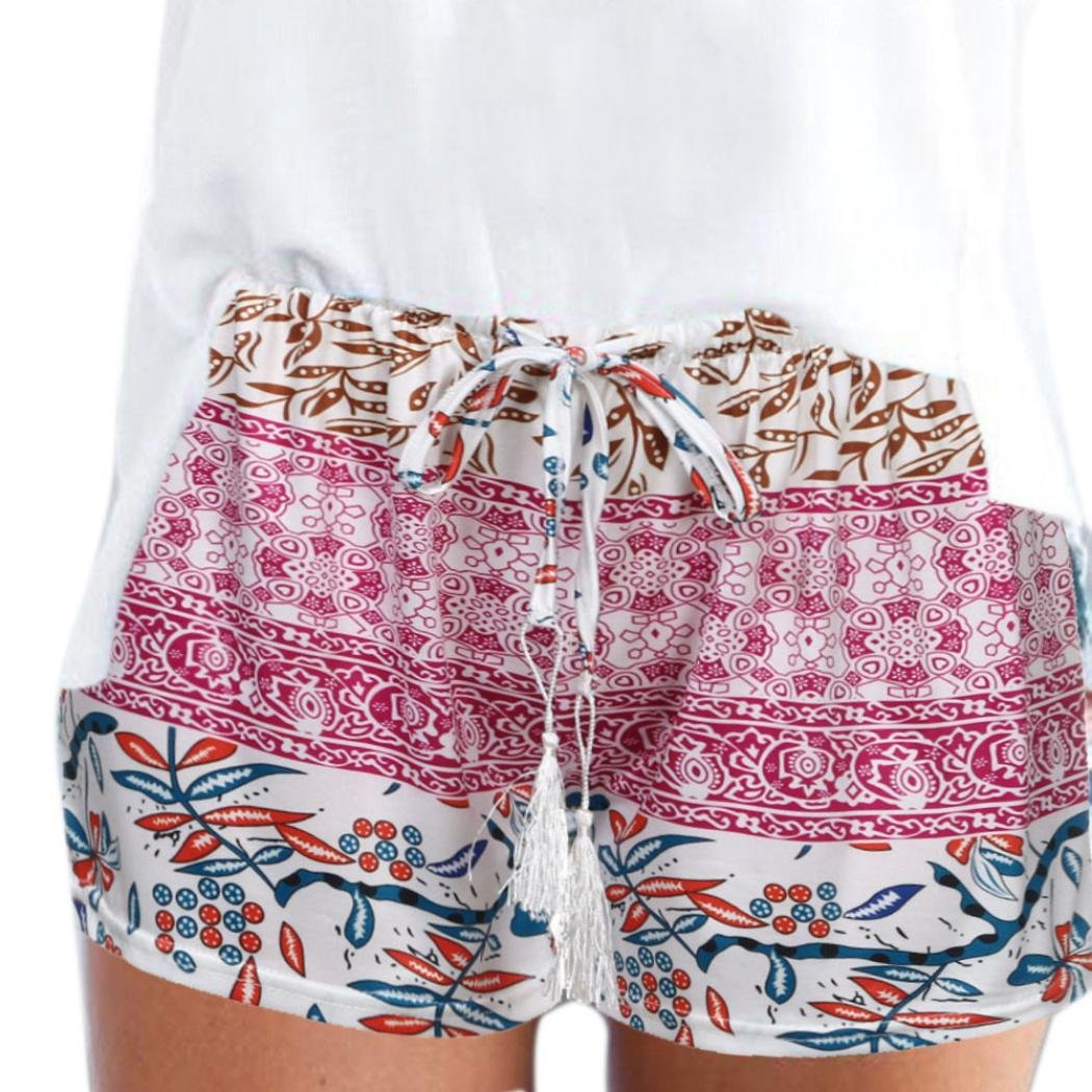 iHPH7 Shorts, Women Sexy Flag Summer Casual Striped Embroidery Lace Beach Pants