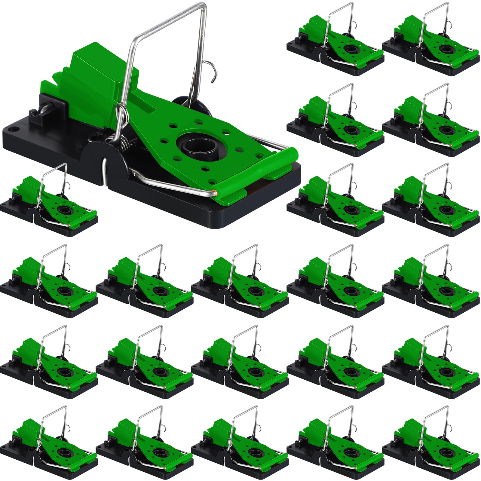 Qualirey 24 Pcs Mouse Traps Bulk Plastic Snap Rat Trap Reusable, Fast Kill