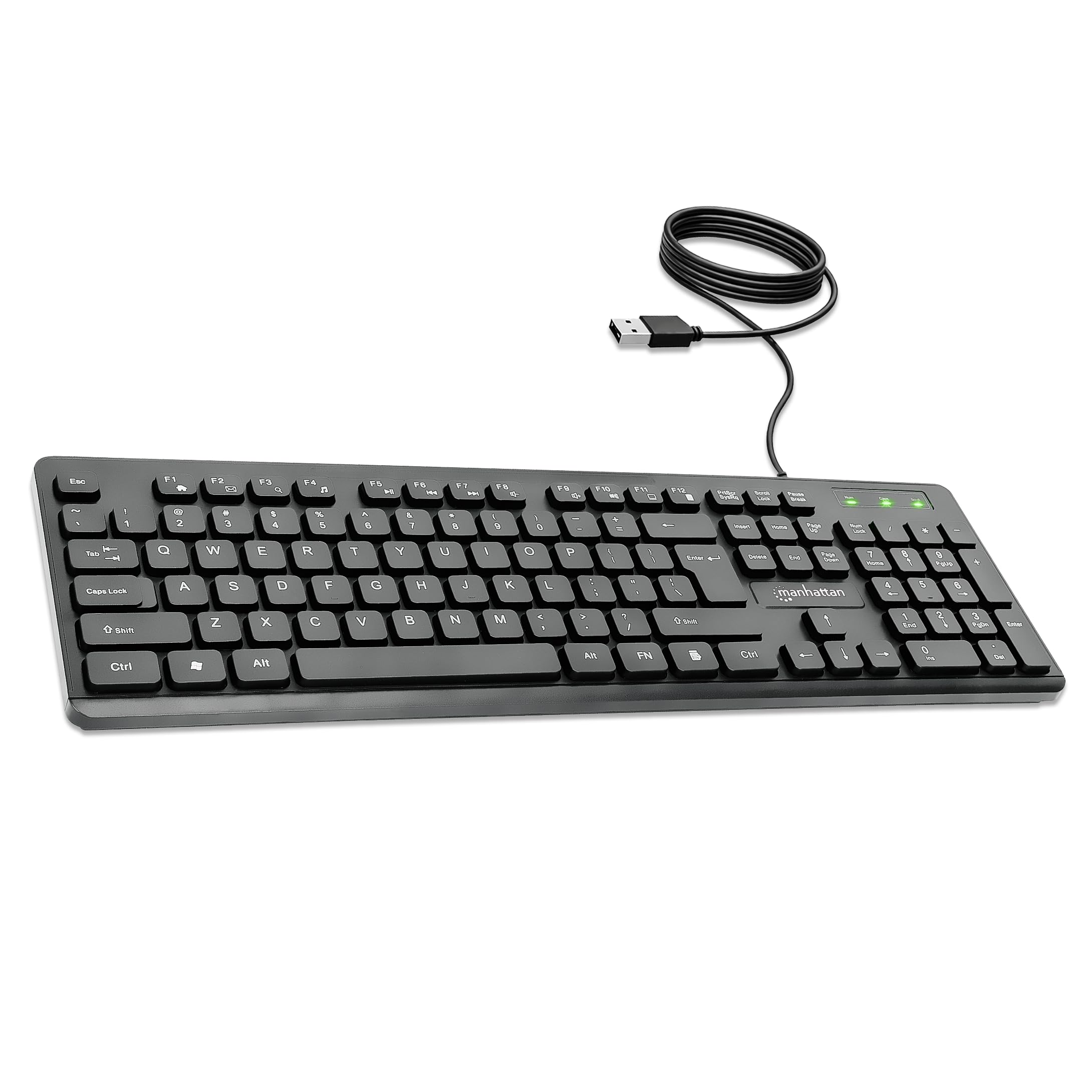 MANHATTAN USB Wired Computer Keyboard - with 4.5 ft USB-A Cable, 104 Quiet Membrane Keys, Full-Size, Spill-Resistant - Compatible with Windows, Linux, Laptop, Desktop, PC - 3 Yr Mfg Warranty - 180689-image-19
