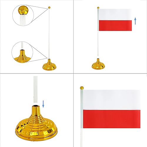 Miniatura 59 de WXTWK Paquete de 12 banderas argentinas de escritorio con base de soporte, decoración de celebración para eventos y eventos