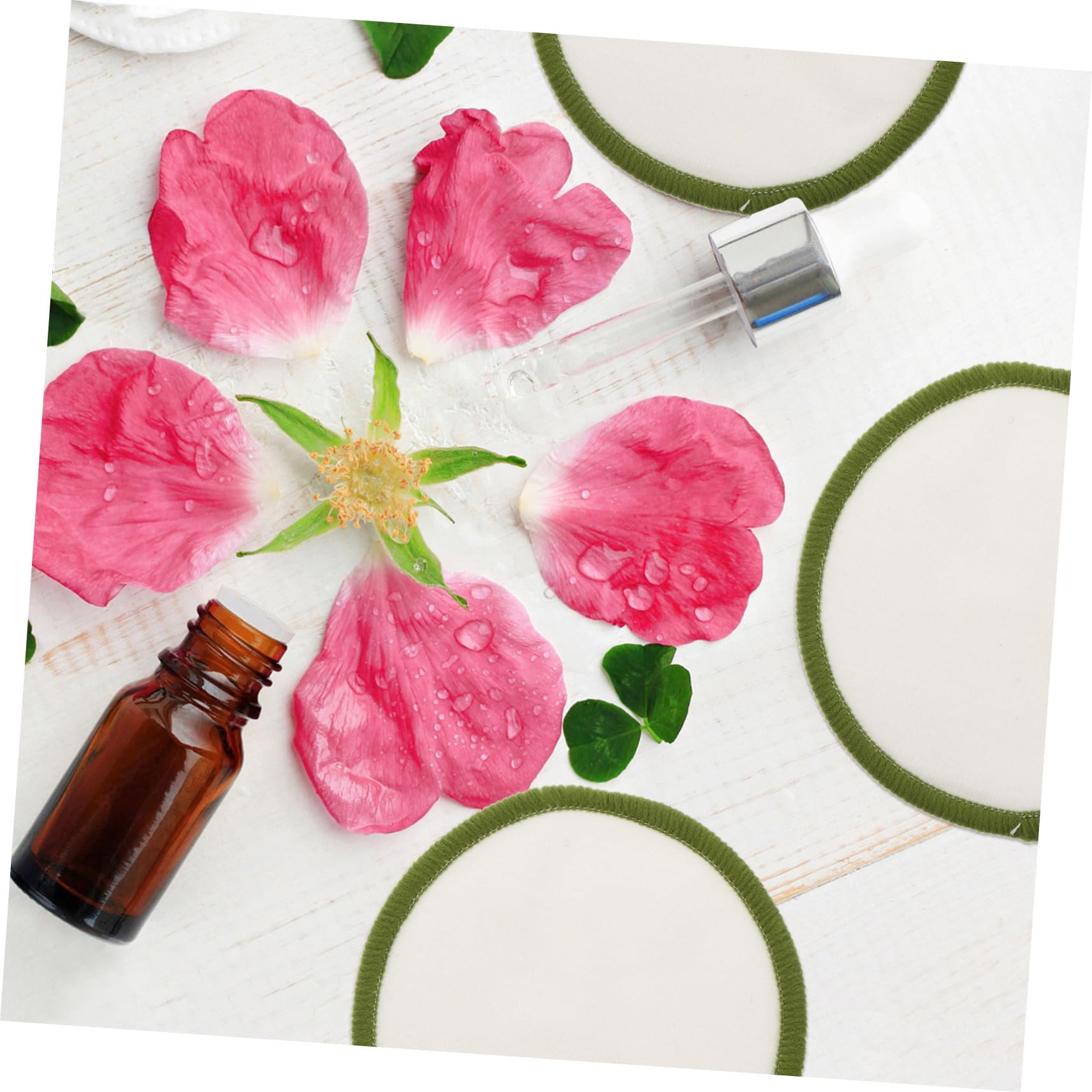 Wiederverwendbare Make Up Entferner Pads 1 Satz aus Bambusfaser | Grün, mit Aufbewahrungshalter und Tasche, für Haushalt und Camping, für Mädchen und Frauen