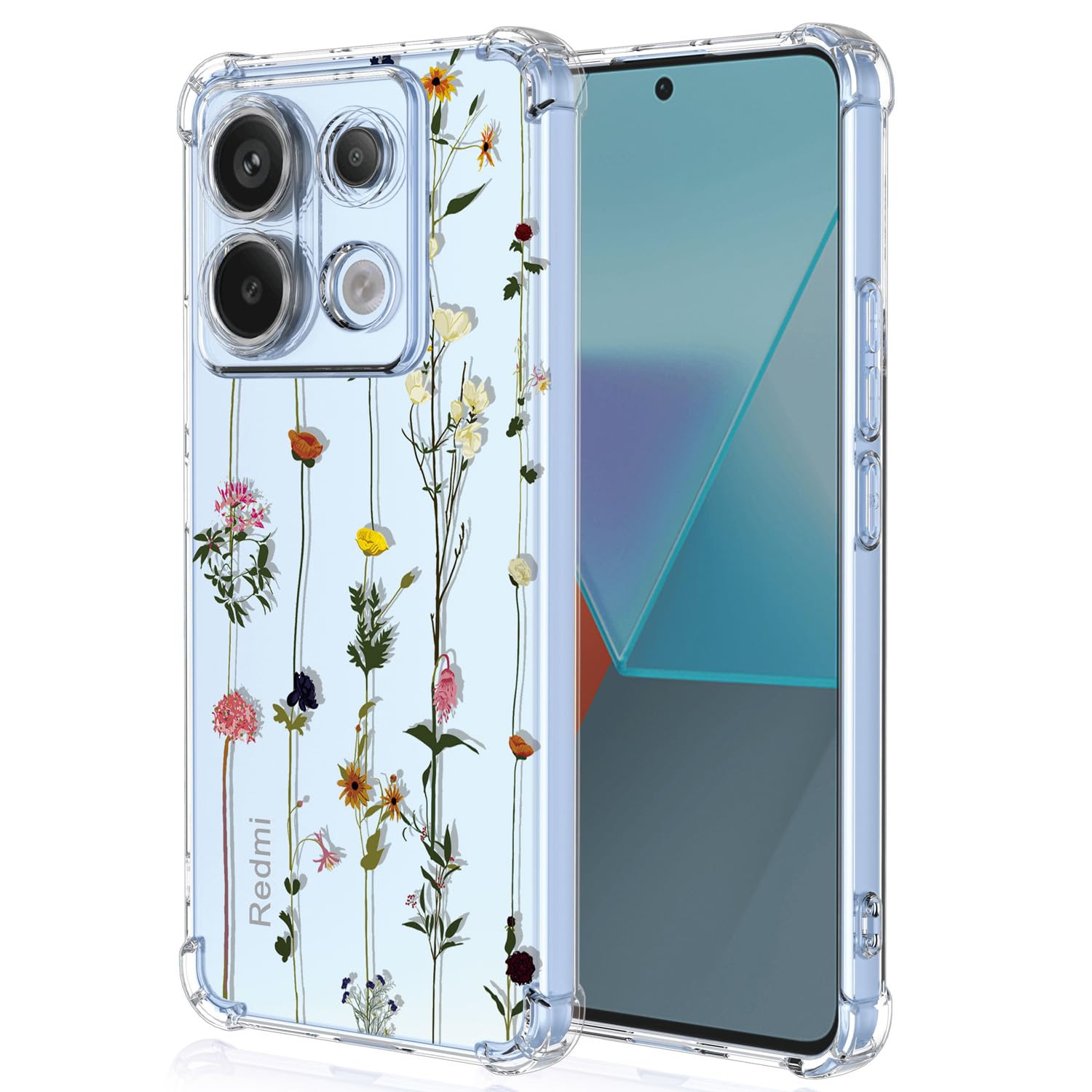 XINYEXIN Cover per Xiaomi Redmi Note 10 Pro, Custodia Floreale per Ragazza Donna Motivo Floreale Trasparente TPU Antiurto Custodia Protettiva Telefono - Daisy