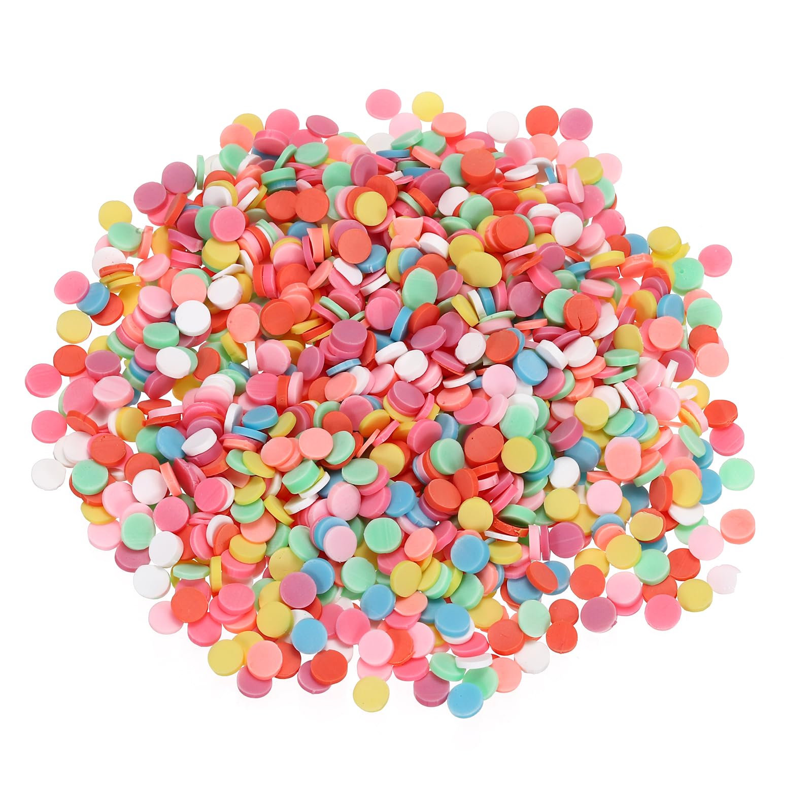 sourcing map Fake Colorful Round Discs, 6 Set Colorful Round Discs Polymer Clay Slices for Nail Art DIY Crafts Phone Case Shaker Card Filler, Multicolored