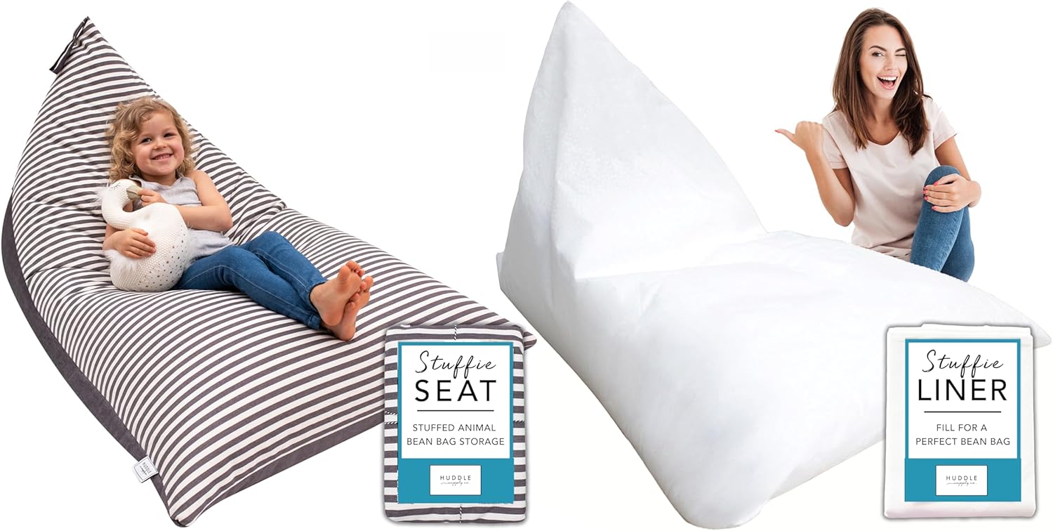 Huddle Washable Kids Bean Bag Chair Cover + Liner Makes The Perfect Bean Bag Chairs for Kids (No Fill Included) Bundle