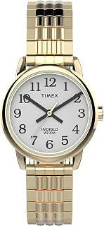 Easy Reader 25mm Stainless Steel Expansion Band Watch with Perfect Fit (Model: TW2V060009J), Gold-Tone/White