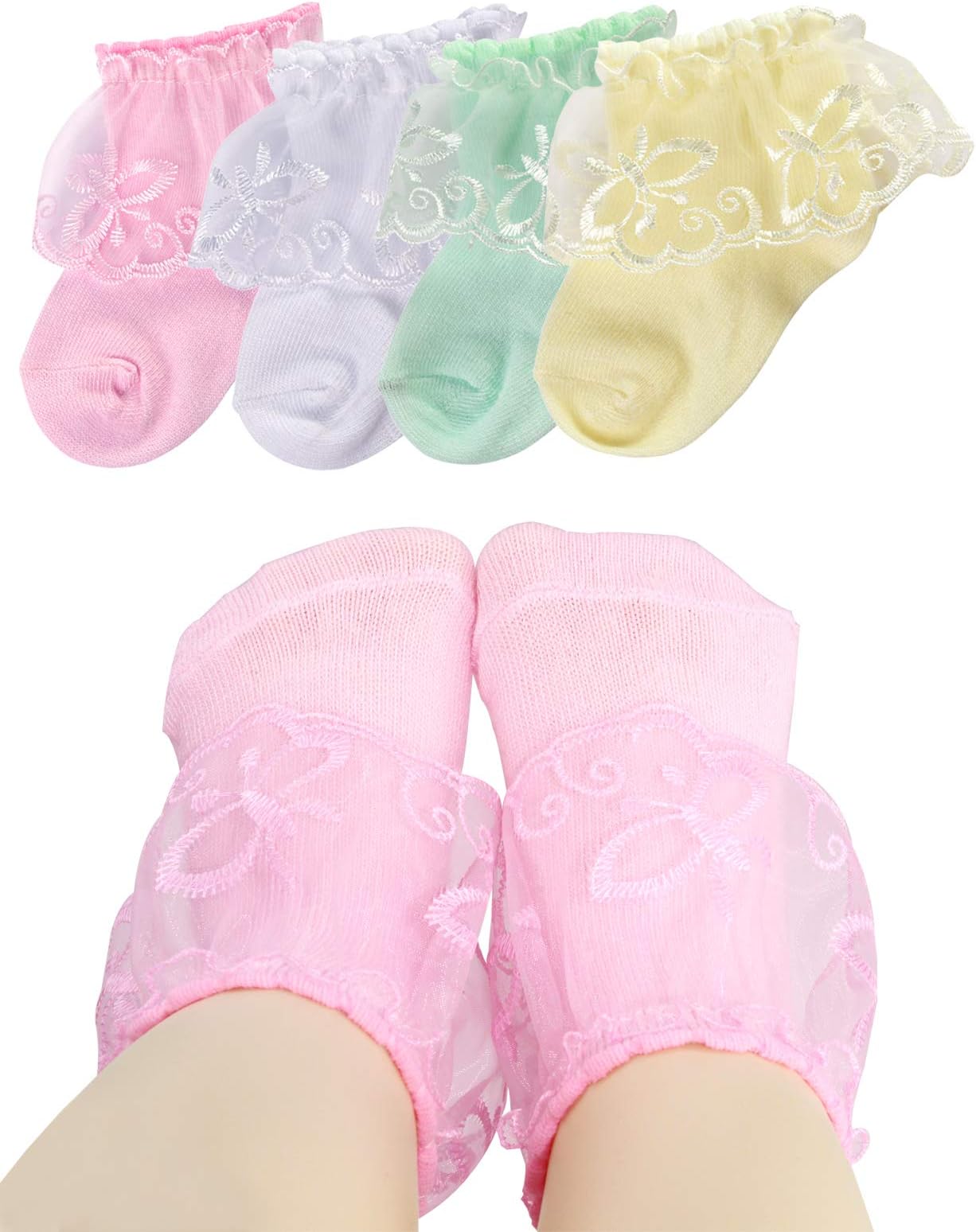 PrinceSasaLittle Baby Girl Princess Lace Ruffles Socks Set