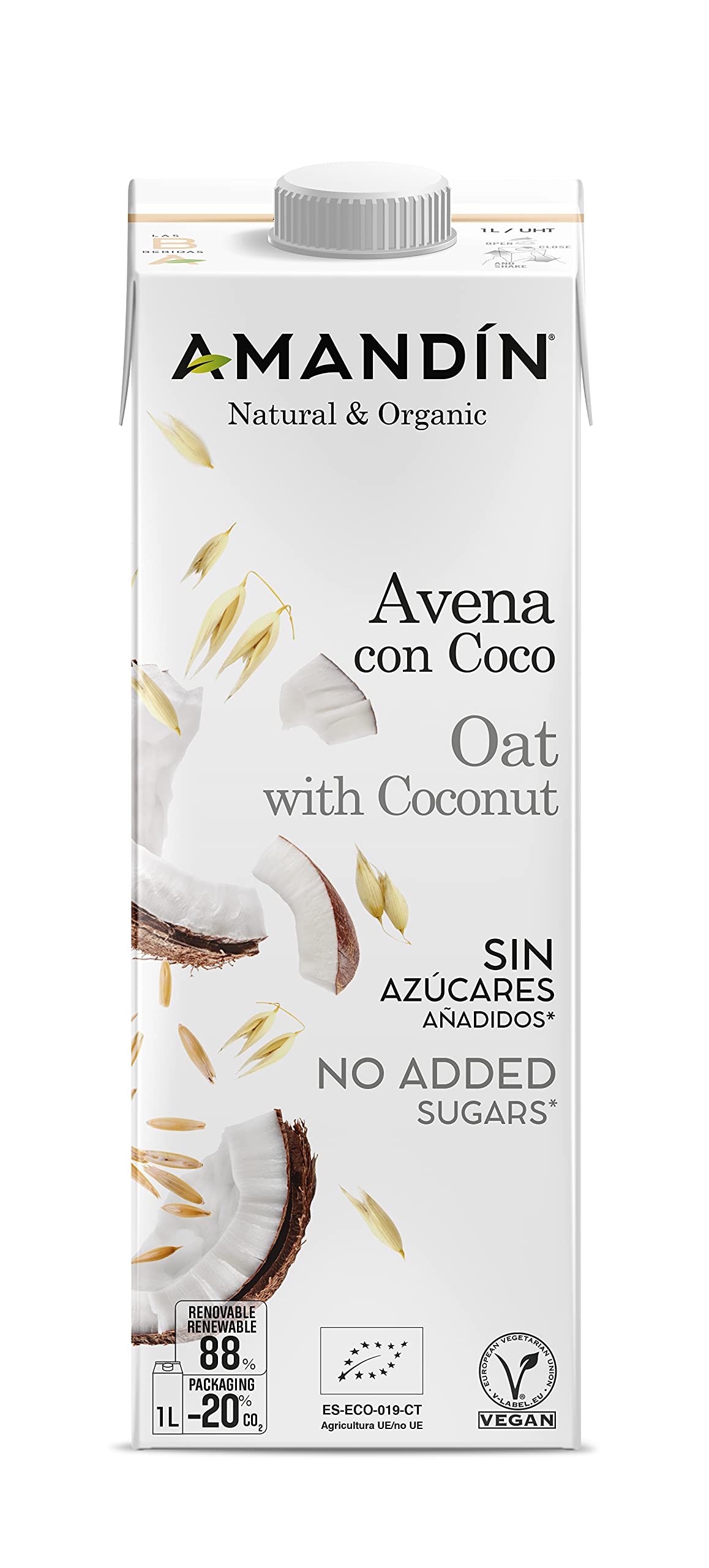 Boisson à l'avoine bio à la noix de coco sans sucre 6 unités de 1L (Coco - Avoine)