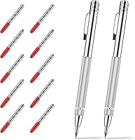 Vista 7 de Paquete de 2 escribas de carburo de tungsteno con imán, con 12 puntas de marcado de repuesto adicionales y regla de 6 pulgadas, bolígrafo de grabado