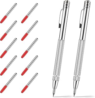 2 Pack Tungsten Carbide Scriber with Magnet,with Extra 10 Replacement Marking Tip,Etching Engraving Pen for Glass/Ceramics/Metal Sheet