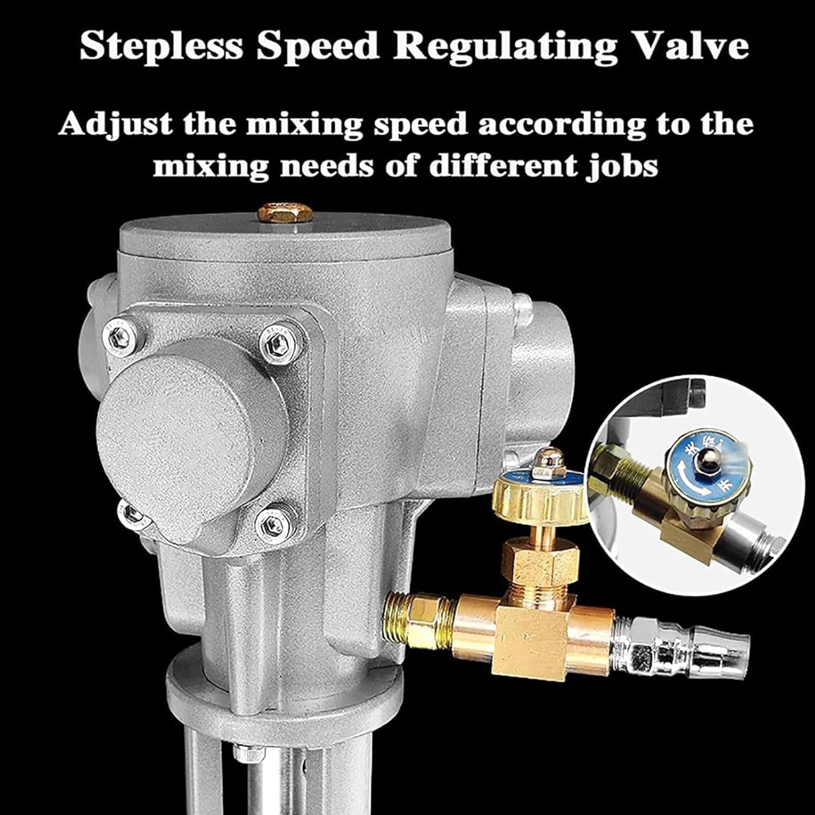 Miscelatore per Vernici da 30 galloni, agitatore ad Aria di Sollevamento Automatico da 1/4 HP, Miscelatore Pneumatico con Supporto, Altezza Regolabile, STR(Lega di Alluminio