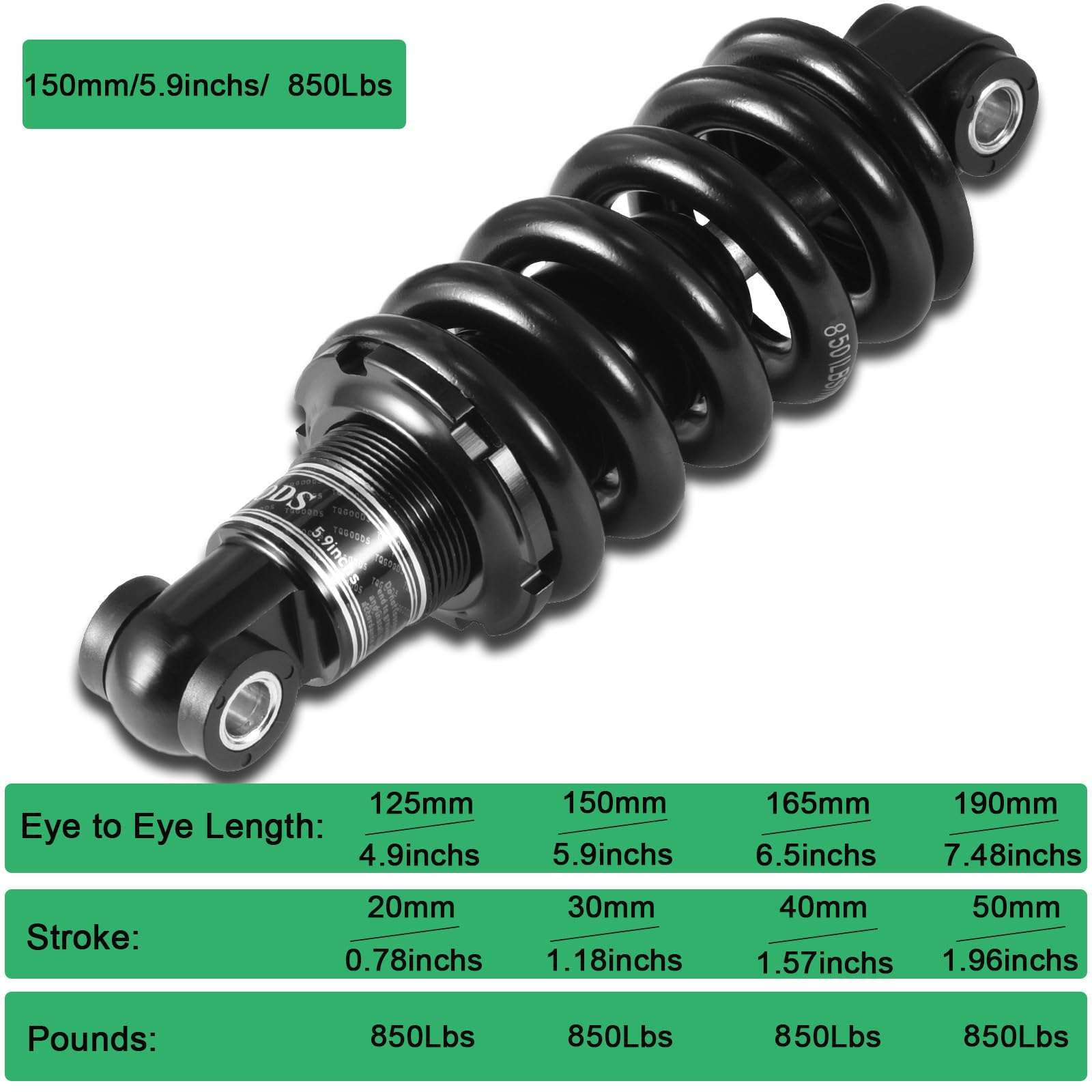 Ebike Suspension Mountain Bike Rear Shock Absorber, Bicycle Rear