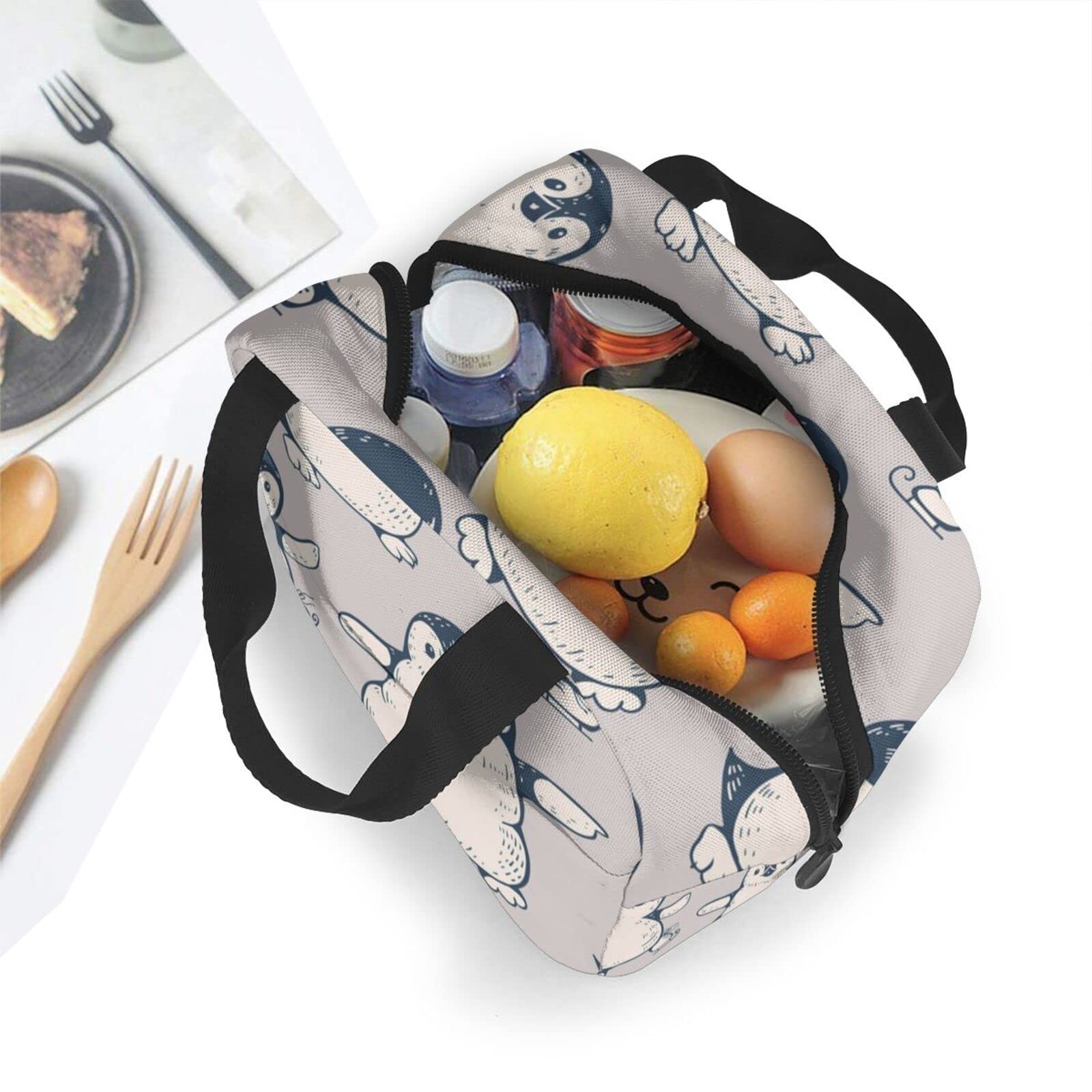 Penguin Bird Borsa Pranzo Termica Portatile – Isolata, Con Tasca, 25x20x10 Cm, Per Ufficio E Scuola - 3