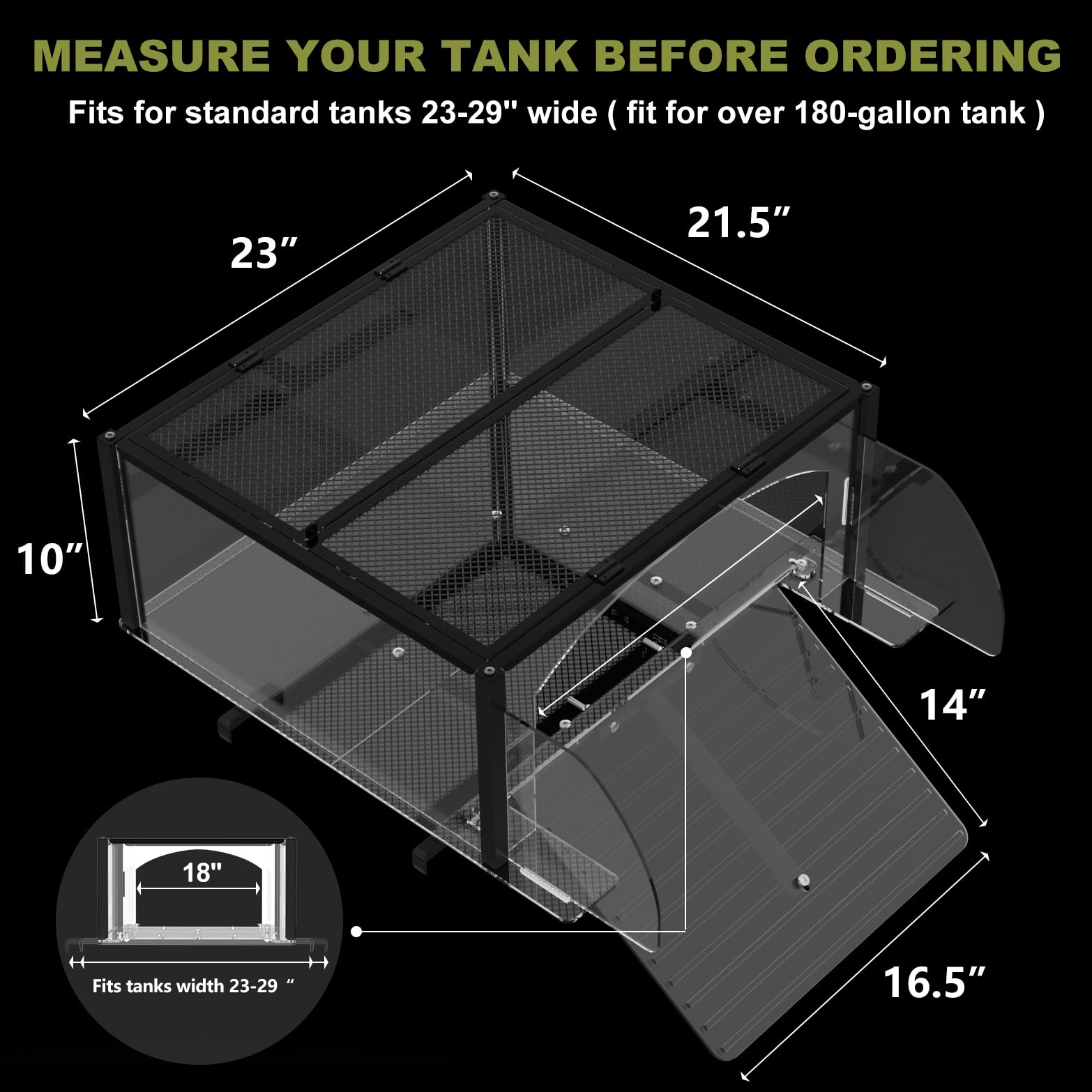 XXL Schildkröten-Plattform für Wasserschildkröten, extra groß für 180 Gallonen Aquarium, passend für 58-73 cm breites Aquarium, Acryl-Schildkrötenaufsatz und Dock-Tank-Zubehör, rutschfeste Rampe und