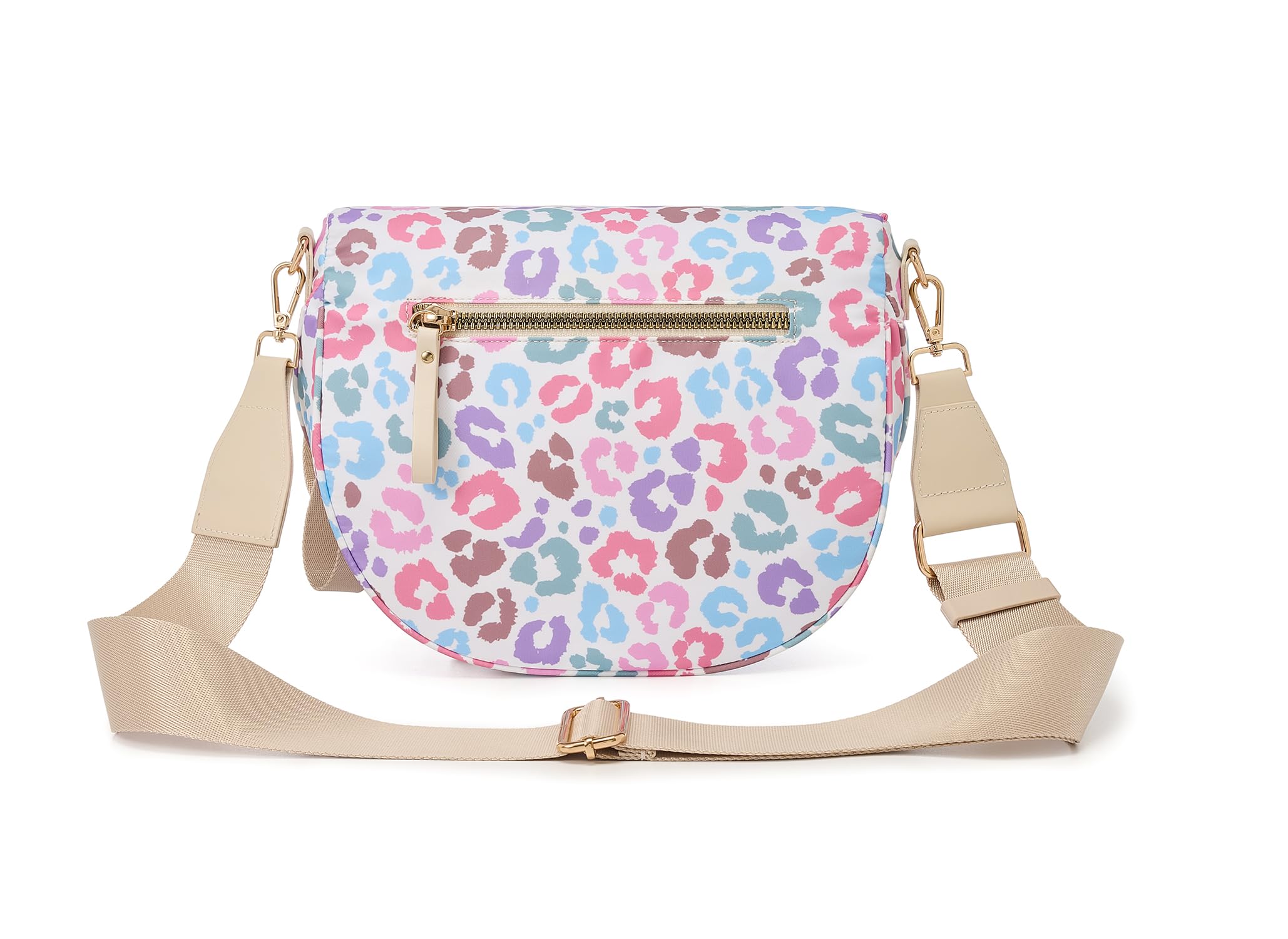 FEIBOON Spacious Nylon Crossbody Bag Bum Bag Handbags Wallets Purses Trendy Shoulder Bag for Women (Multi-colored leopard) view 3