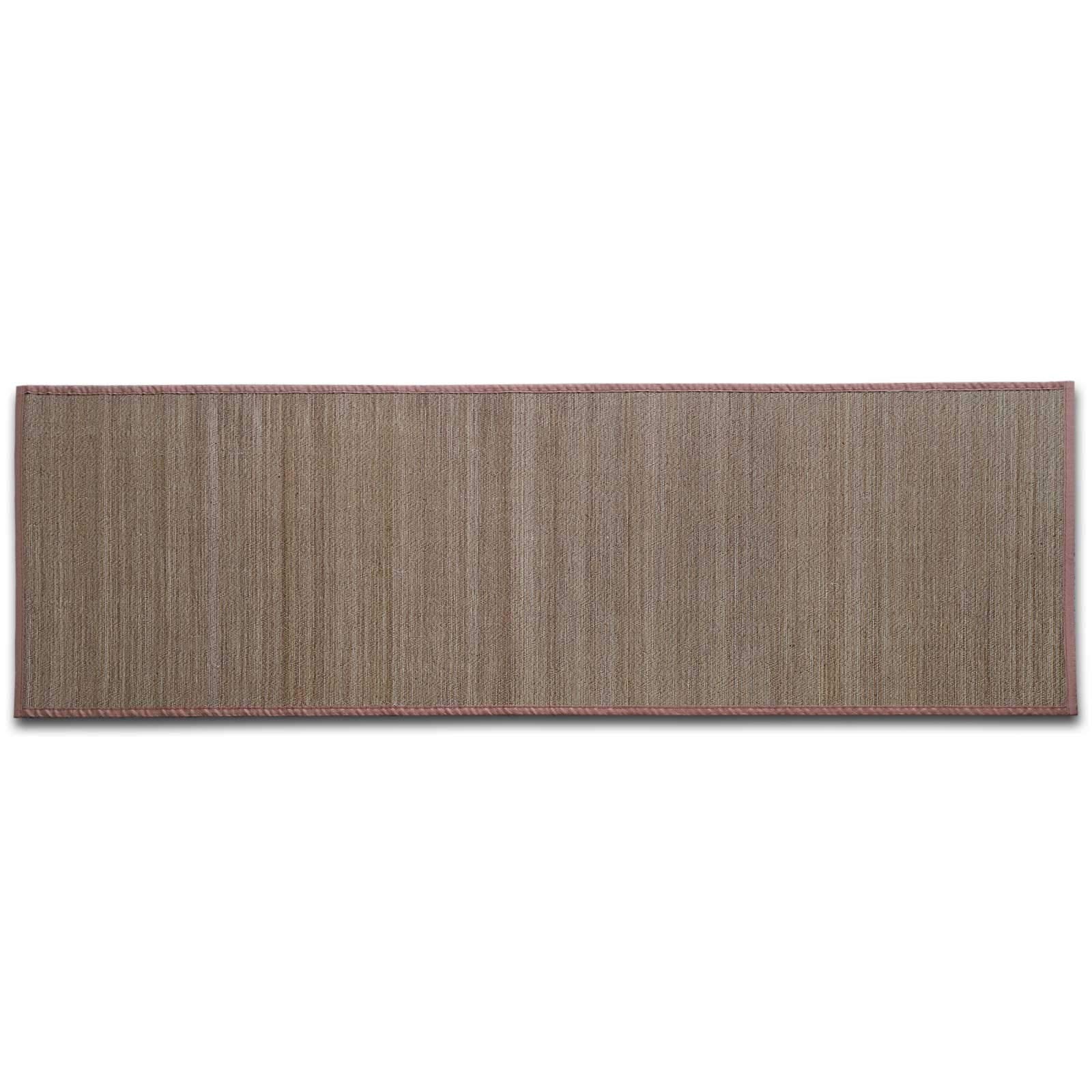 Floordirekt Tapis en bambou avec cadre en tissu | Design naturel en plusieurs couleurs et tailles (160 x 230 cm, Panda Brun)