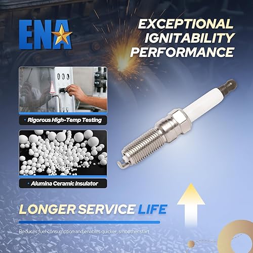 Miniatura 3 de ENA Bujía de iridio para 91970 ILNAR8B7G 90644, bujías de repuesto automotrices compatibles con Chevrolet Cruze 1.4L Equinox 1.5L Malibu 1.5L Buick