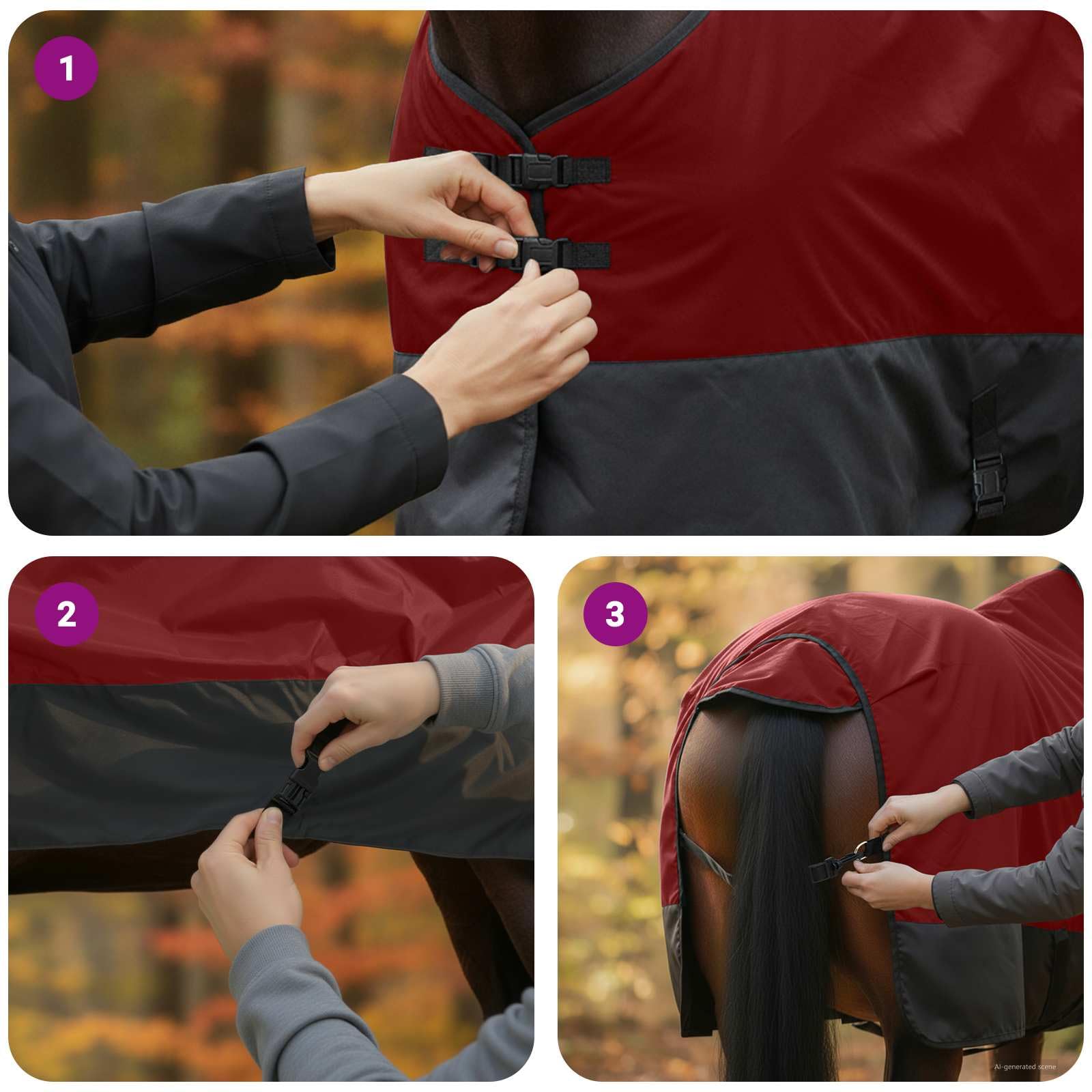 vidaXL Manta para Caballo Verde Oscuro y Negro 135 cm Poliéster, Manta Ecuestre Moderna, Cubierta de Invierno, Impermeable, Lavable, Caliente para tu Caballo