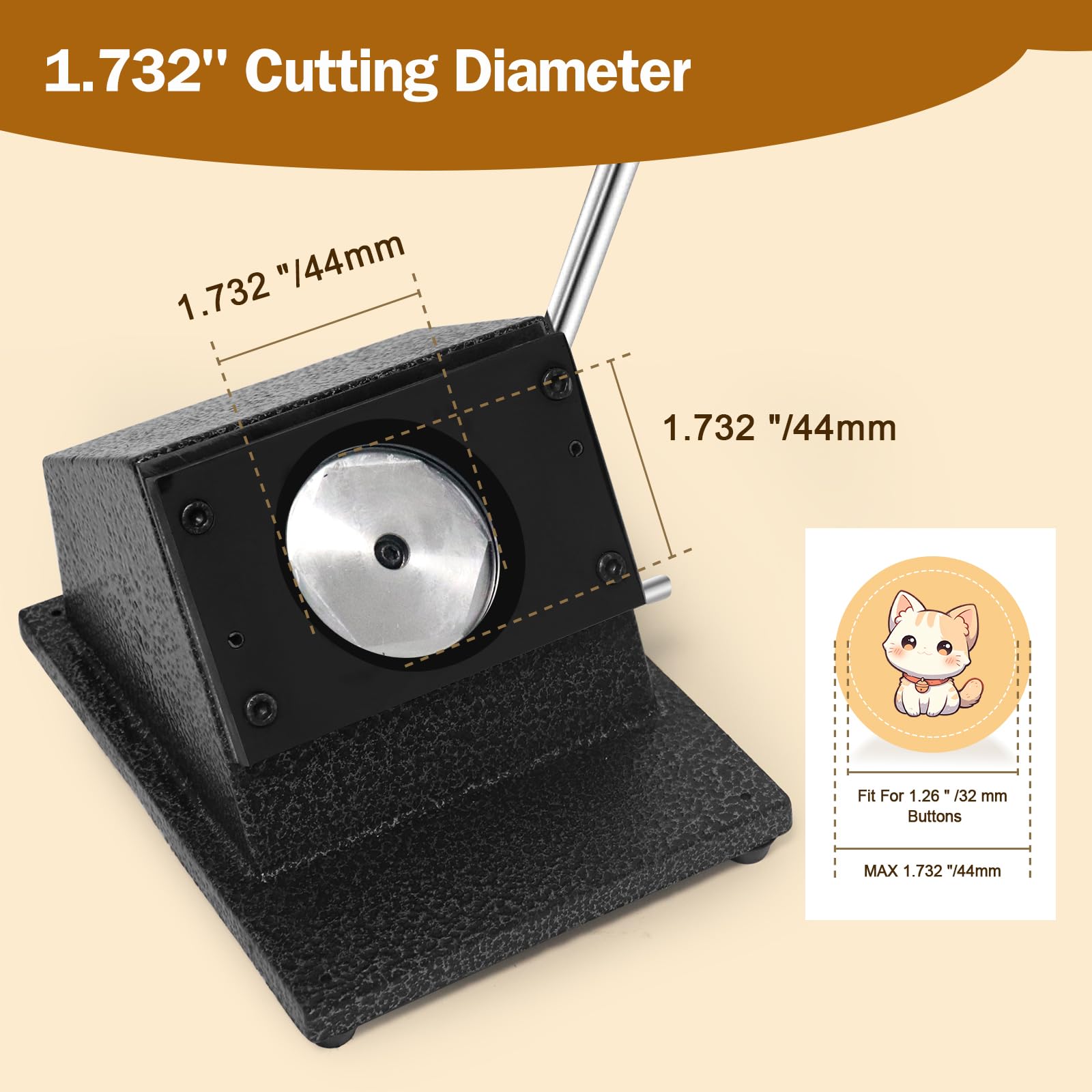 Okrągły obcinacz do papieru 32 mm, okrągły dziurkacz do papieru 44 mm do robienia guzików 32 mm, okrągły obcinacz do papieru do robienia guzików