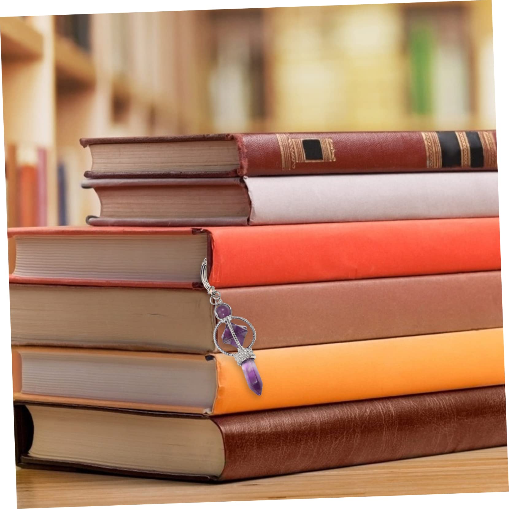 4stücke Rotierendes -lesezeichen Für Buchliebhaber Dekoratives Lesezeichen Mit Amethyst Für Studenten Und