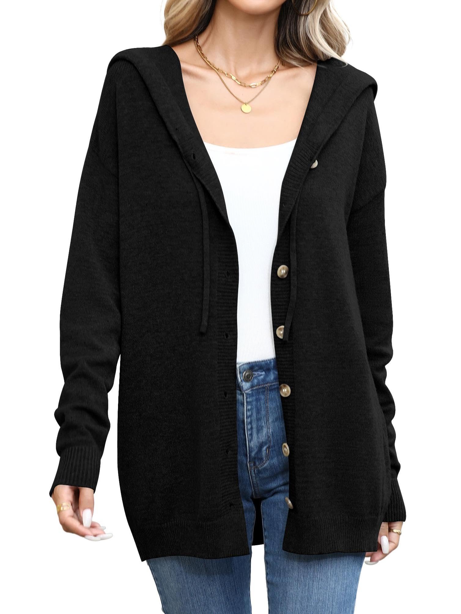 TASAMO Womens Button Down Hoodie Cardigan Sweaters Long Sleeve Fall Fashion Open Front Knit 2025 Winter Outerwear Coats
