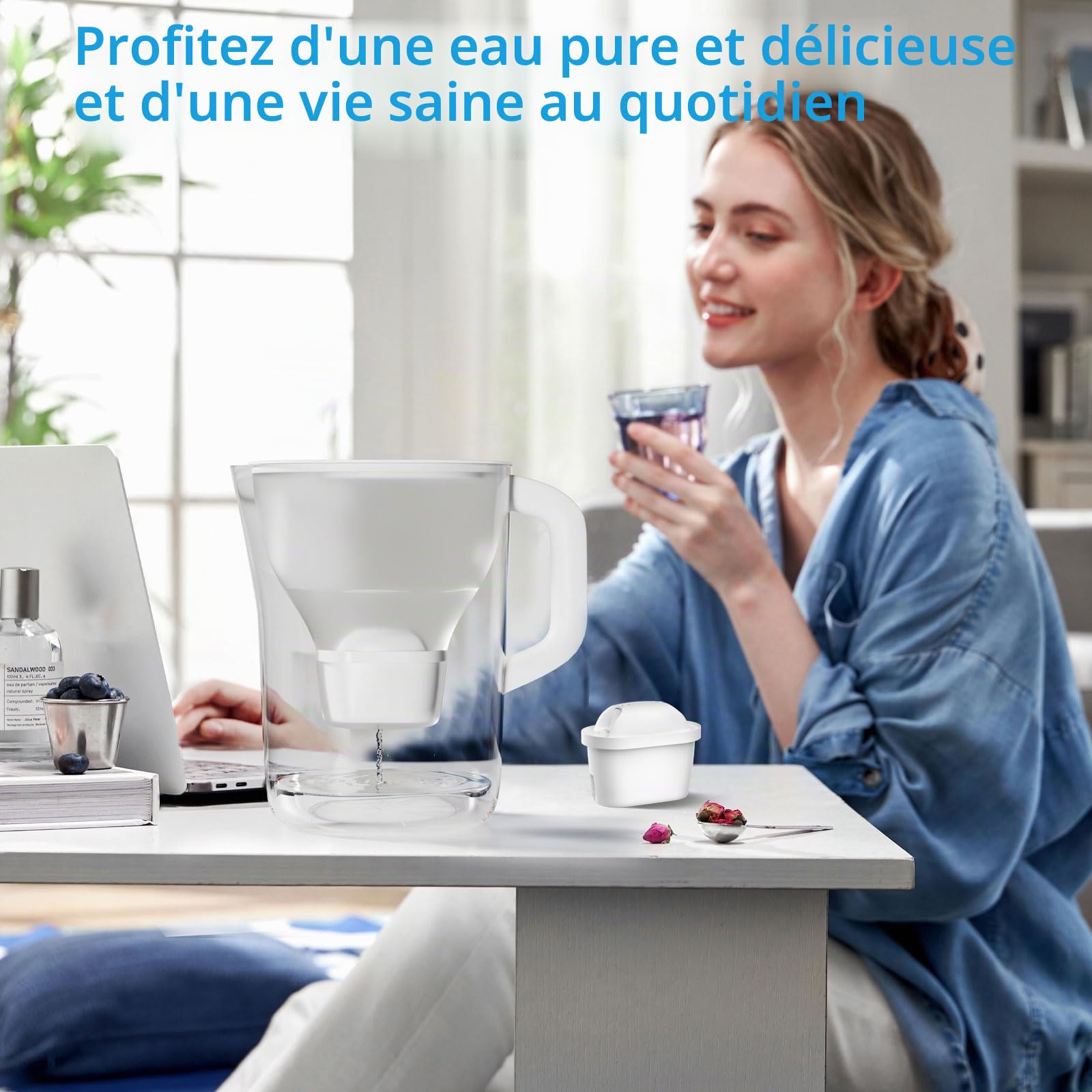 Cartouche de Filtre à Eau Compatible avec Brita® Maxtra Pro® Maxtra+® Plus All-in-1, BREOILUTLE Remplacement Du Filtre à Eau Compatible avec Brita® Marella® Réduit Les Chlore (8, Classic)