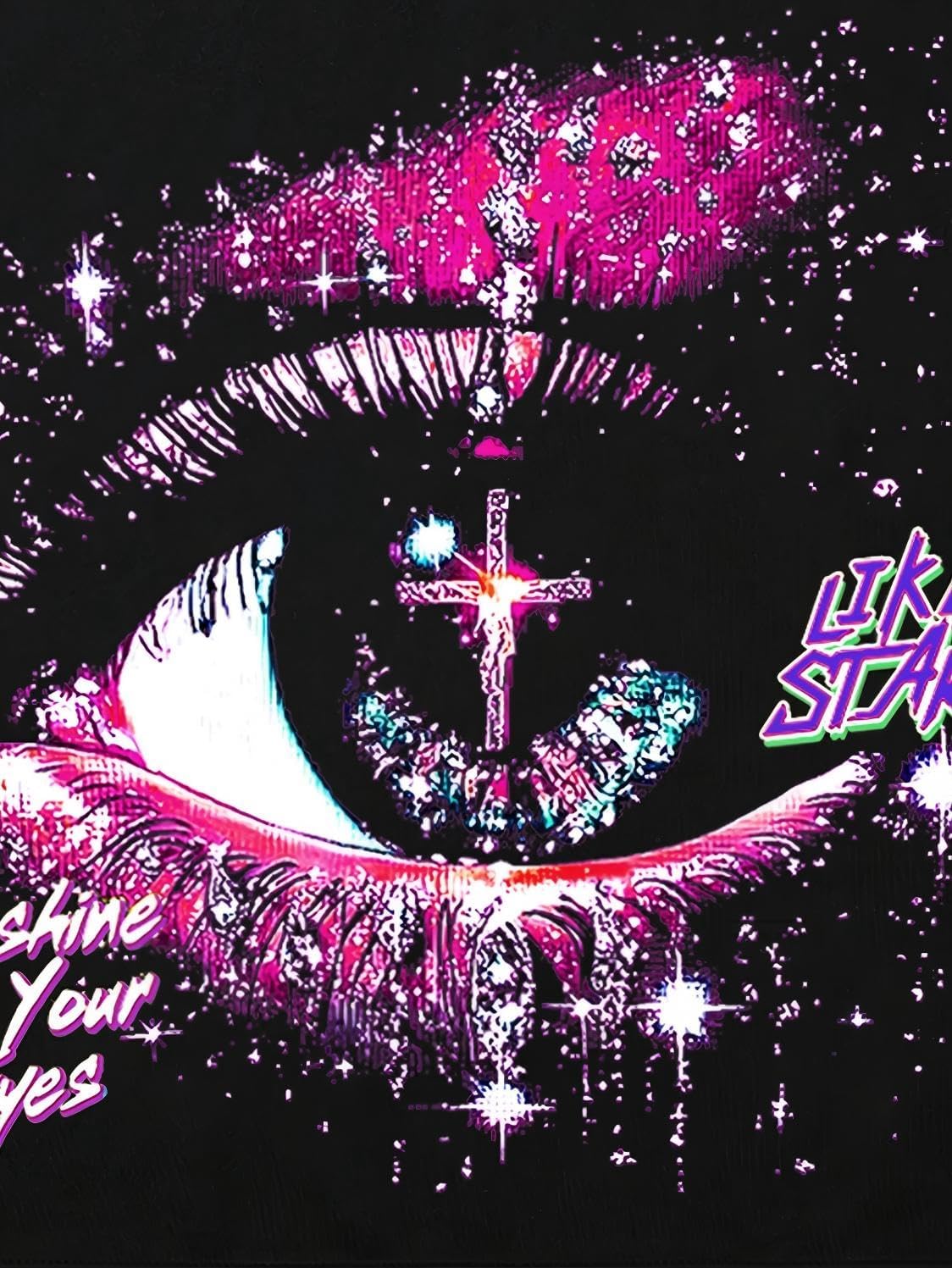 Y2K Graphic Tee Eye Print Streetwear Crop Short Sleeve T Shirt Retro Outfit Hip Hop Summer Top Regular Fit - Image 4