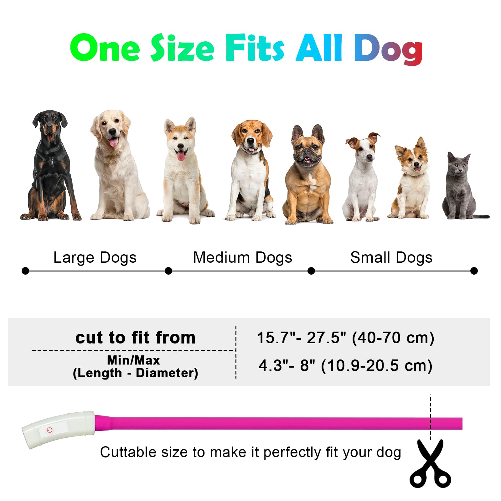 AUAUY Collare Luminoso per Cani, Collare per Animali Domestico LED Ricaricabile USB, Collare di Lunghezza Regolabile con 4 modalità Luminose per Cani di Taglia Piccola Media Grande - Rosa