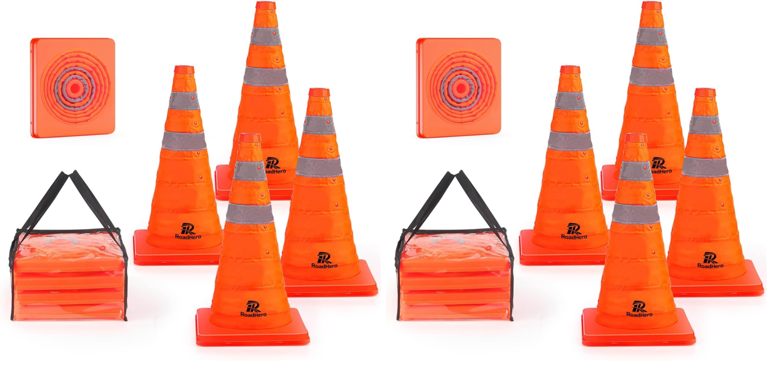 Collapsible Traffic Cones - 4 Pack, Orange -11