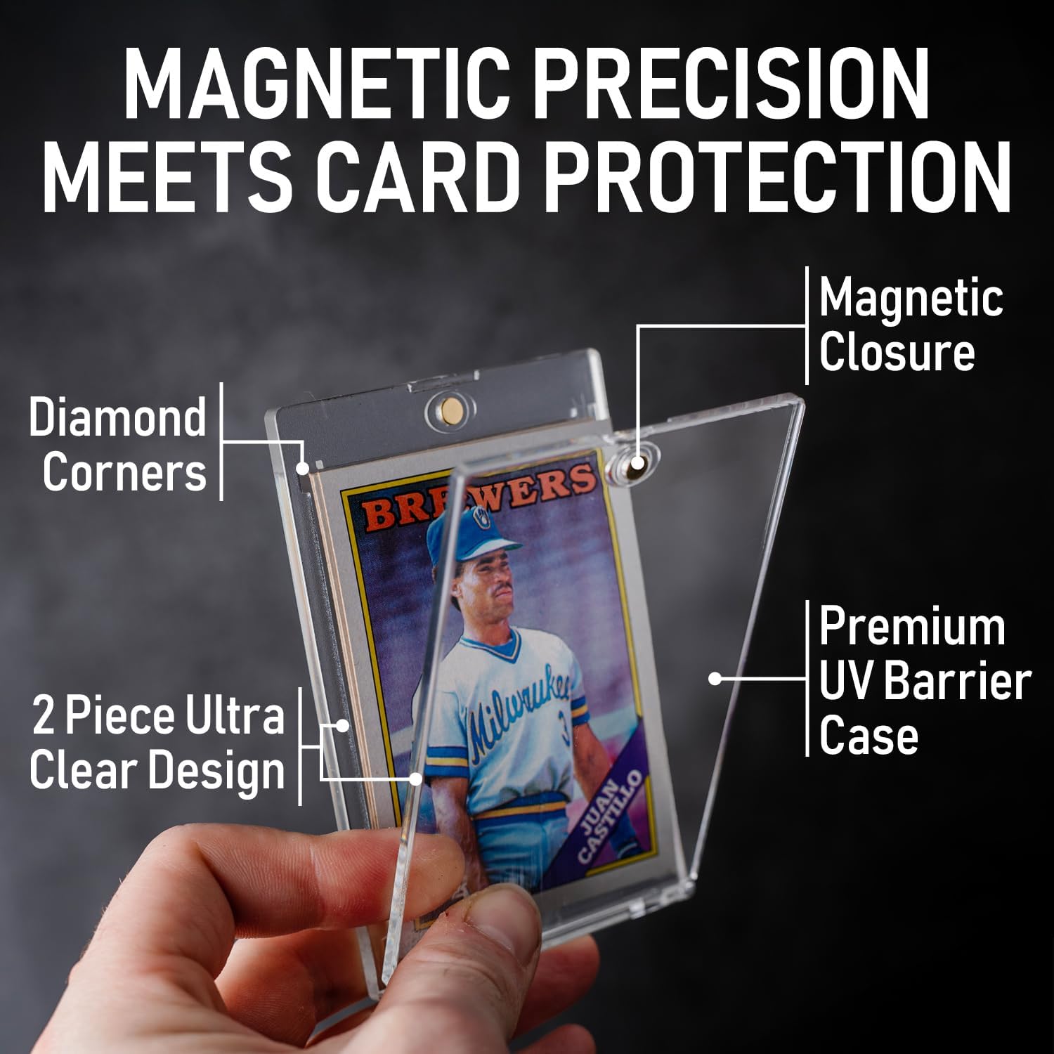 Premium 35PT - 360PT Magnetic Card Holder Case | Magnetic Trading Card Holder, Pro Sports, Football, Basketball, Baseball, MTG & TCG U-V Hard Protectors With Ultra Clear Design Display For Collectors.