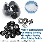 Ensemble de remplacement des roues à bagages, 4PCS 50 x 18mm PU Valises Roulette pivotante avec 3 Roulement à essieu de taille pour sac à valises à bagages