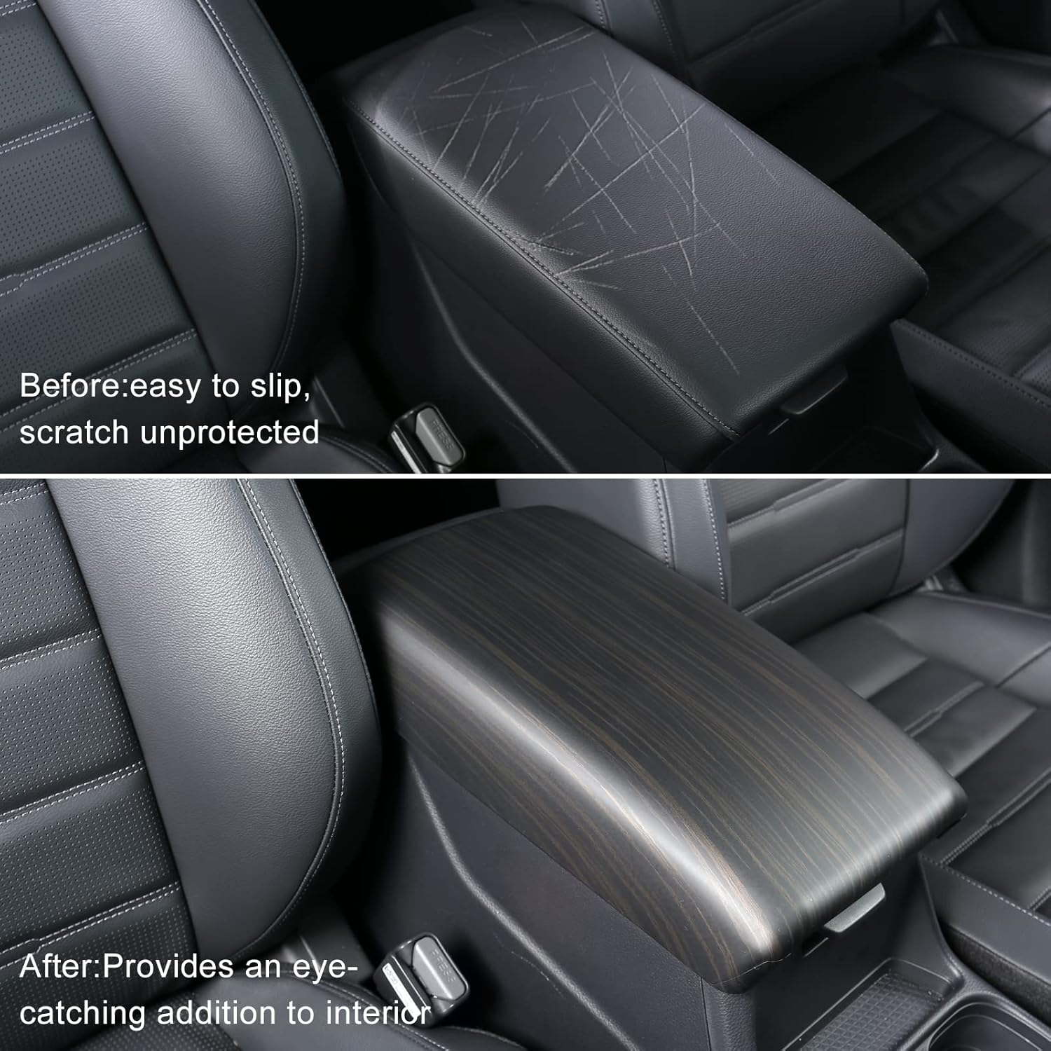 AntBooBoo for 2023-2026 Honda CRV Center Console Armrest Protetive Panel, Premium Wood Grain Custom Fit, Seamless One-Piece Design, Easy Clean Interior Accessories for CR-V 2023 2024 2025 2026