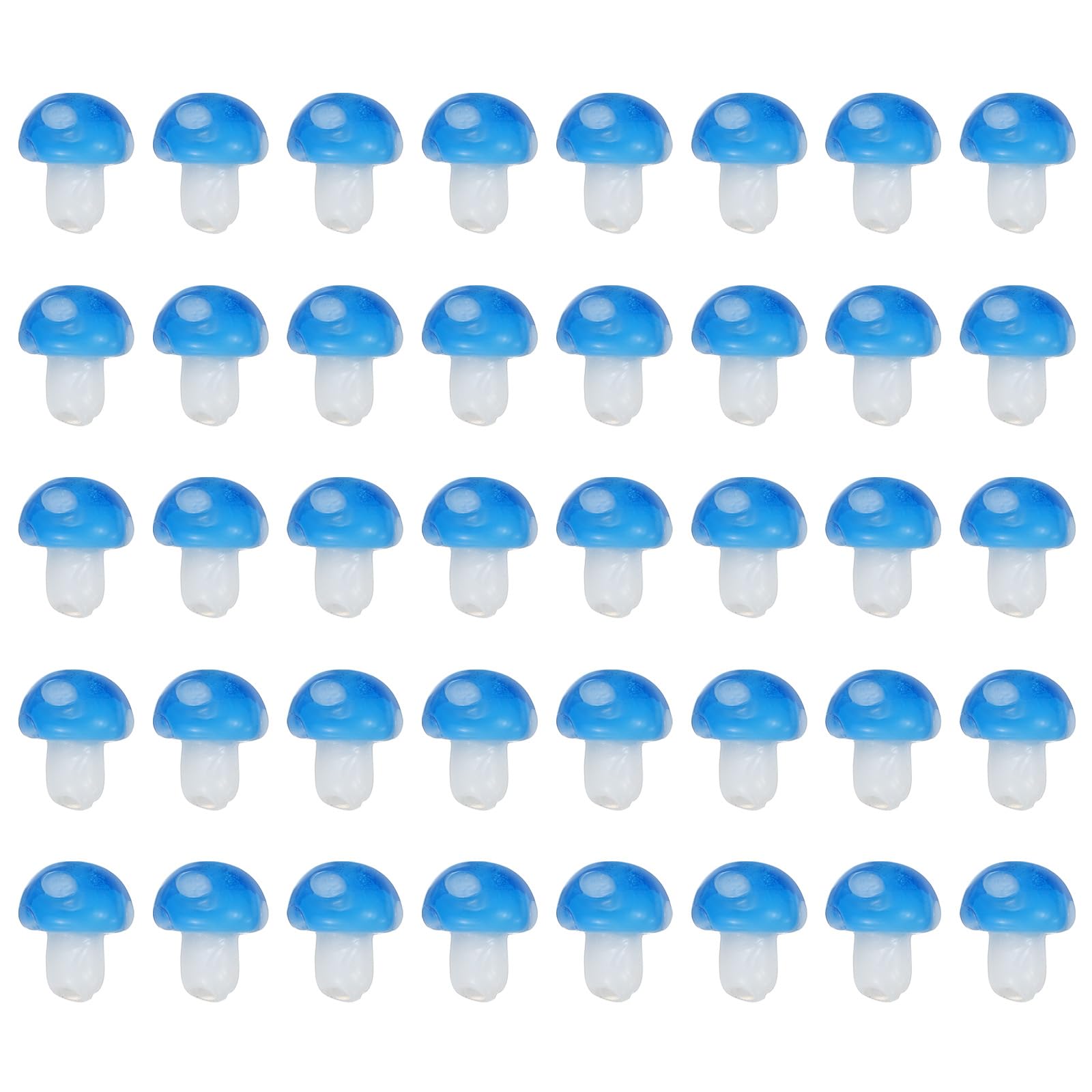 PATIKIL 0.5" x 0.4" Cute Mushroom Beads, 40 Pcs Small Glass Beads Bulk Glass Mushroom for DIY Craft Bracelet Necklace Earring Jewelry Making, Blue