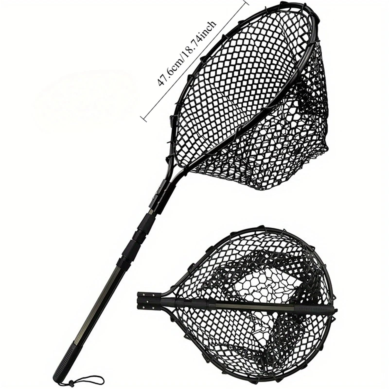 1 pz Rete da Pesca In Gomma Guadino Grande Per Acqua Salata Duty Grande Pieghevole Retrattile Rete Da Pesca Manico Lungo