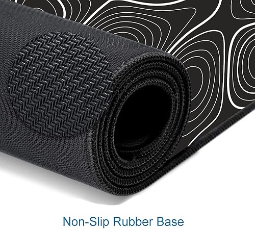 Miniatura 4 de Hokafenle Alfombrilla de mouse extendida grande y XL, 31.5 x 11.8 pulgadas de largo, alfombrilla de mouse con base antideslizante y borde cosido