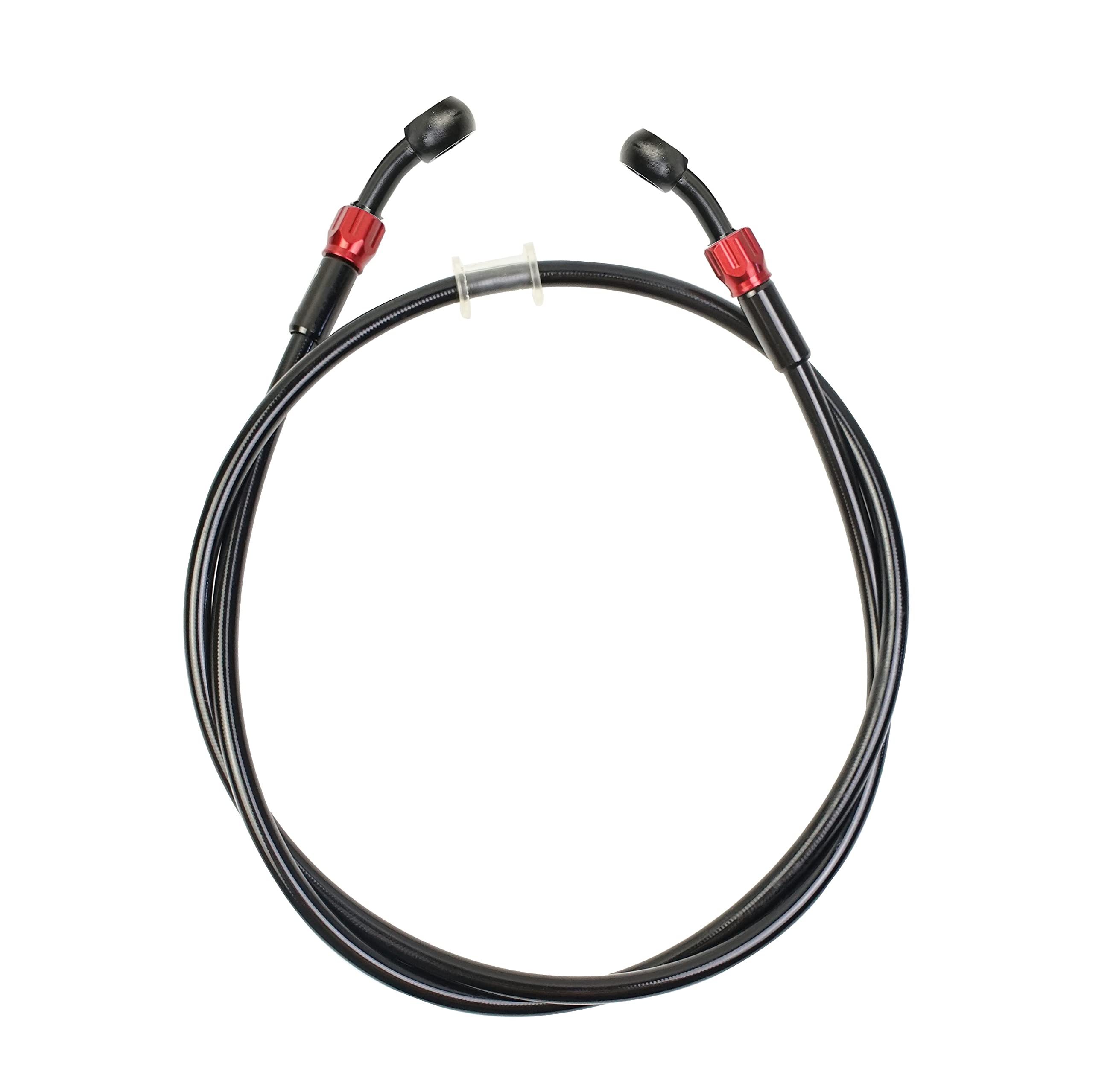 Tuyau de frein de moto tressé AN3 400 à 2400 mm AN3 Tuyau de fluide d'huile DOT en acier inoxydable pour VTT, moto tout-terrain, moto de course, banjo (Black, 1100mm)