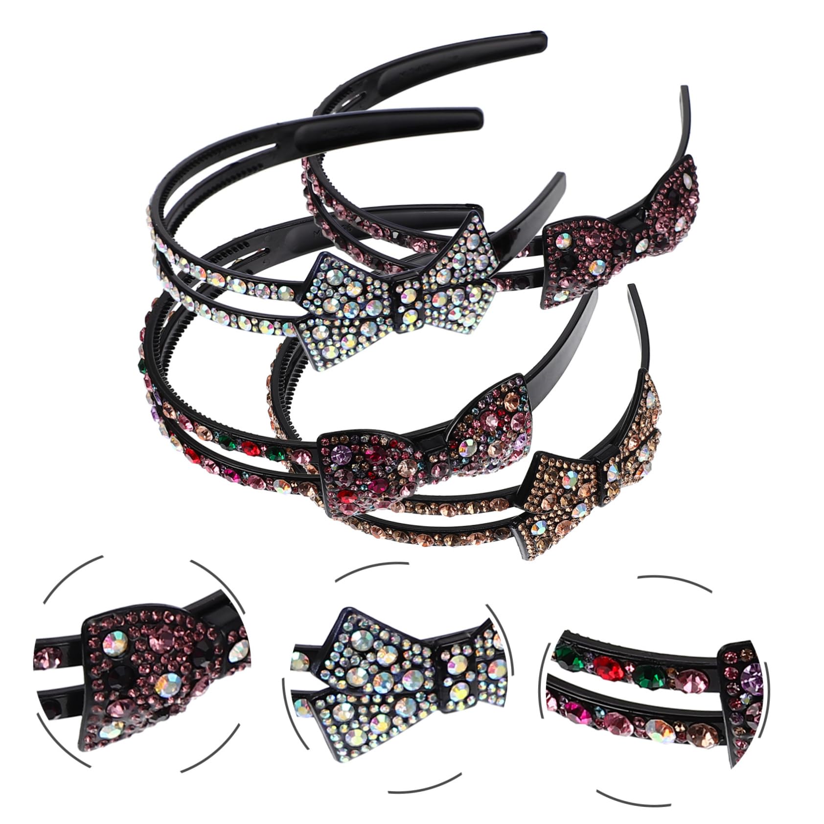 FRCOLOR 8pezzi Fascia Per Decorativa Con Strass Da Cerchietti Eleganti Per Donne e Ragazze Stile Chic e Comodo Perfetti Per Feste e Occasioni Speciali
