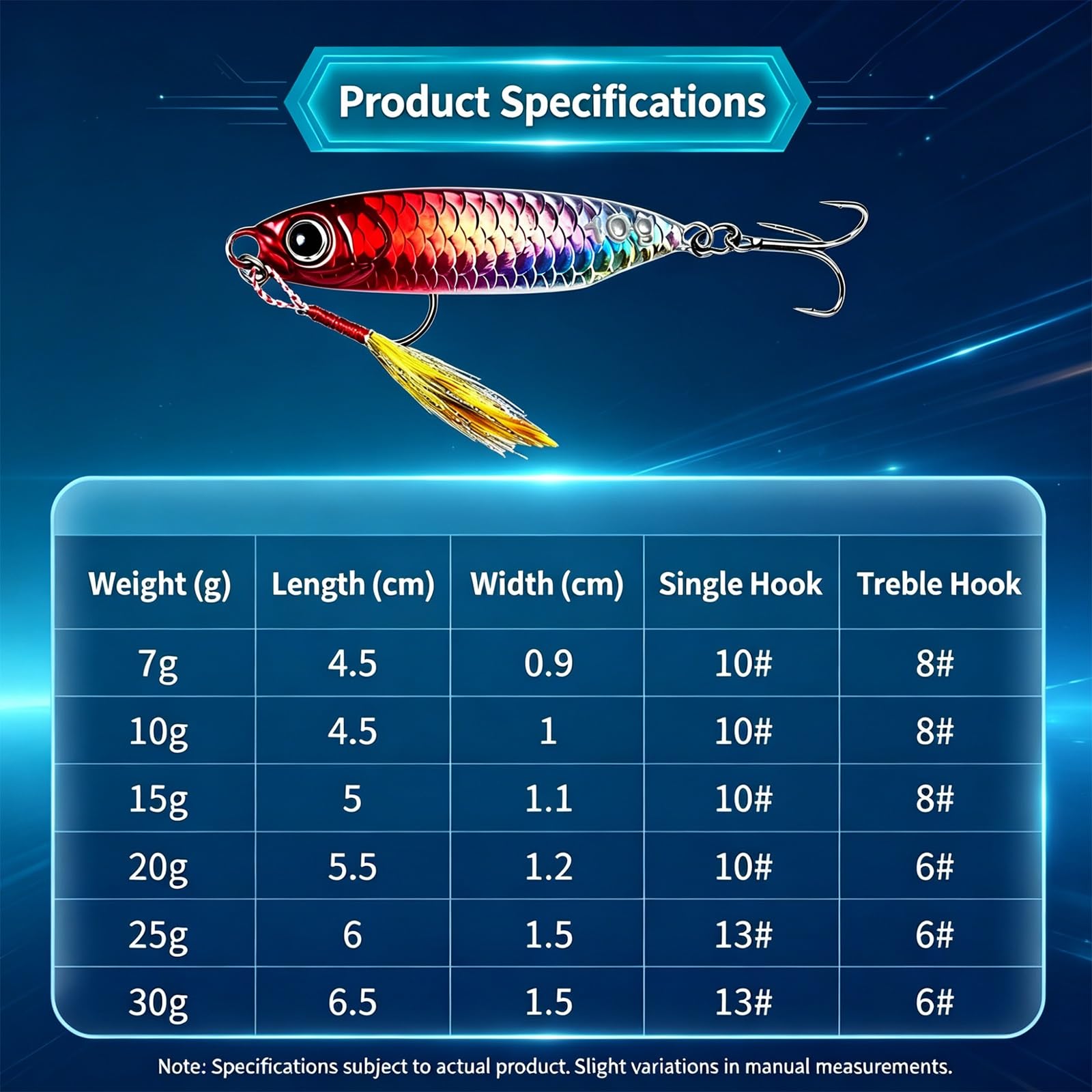 Esca Metallica Testa Piombata da Lancio con Amo Triplo Esca Verticale a Jig Esca Cucchiaio per Spigola Trota Persica Sole Persica Gialla e Luccioperca
