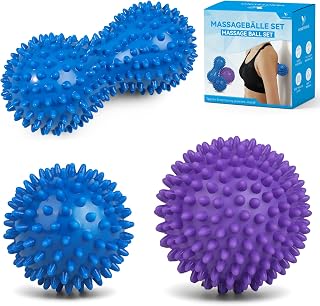 Massage Ball, 3PC Massage Balls, Spiky for Deep Back Tissue Massage, Exercise Ball Massage for Deep Relaxation Stress Points