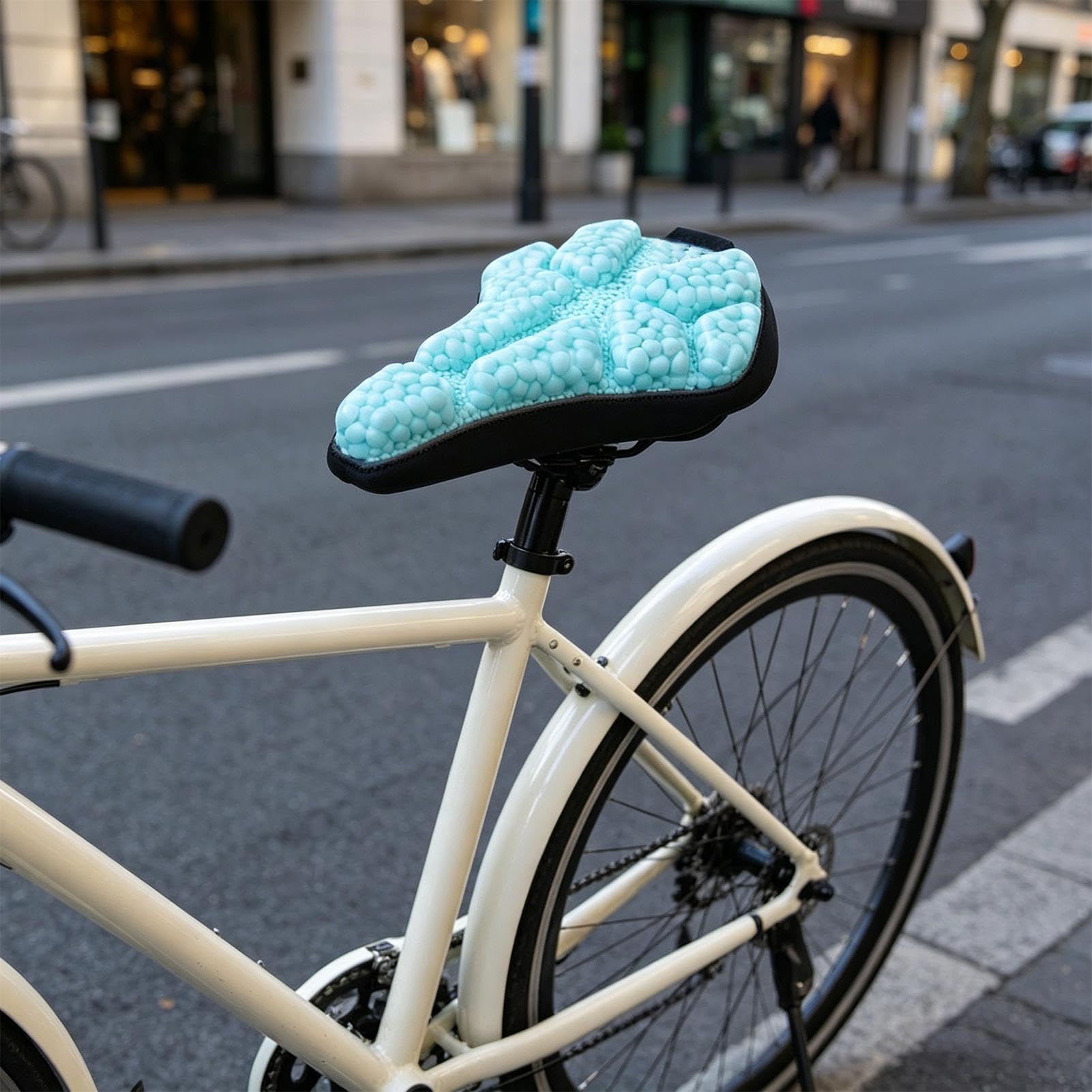 Cuscino per sellino della bicicletta, ammortizzante, morbido, imbottito, per ciclismo, mountain bike, esercizi su strada, pendolarismo all'aperto